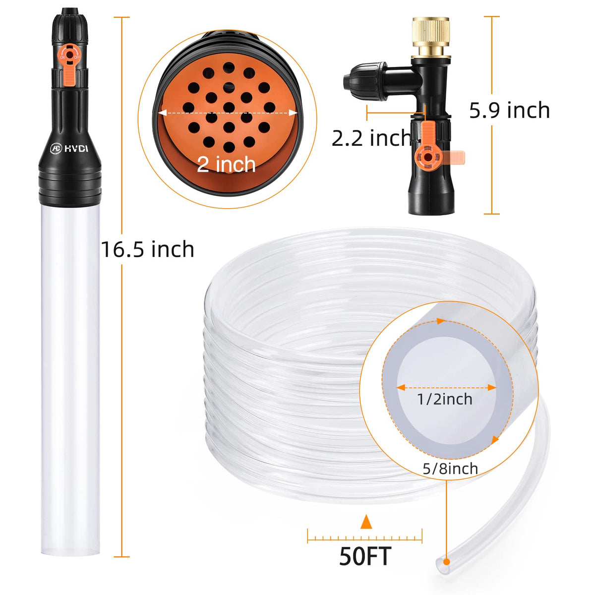 Gravel Vacuum for Aquarium Water Changer Fish Tank Cleaning - enomol Official Imagery - 7