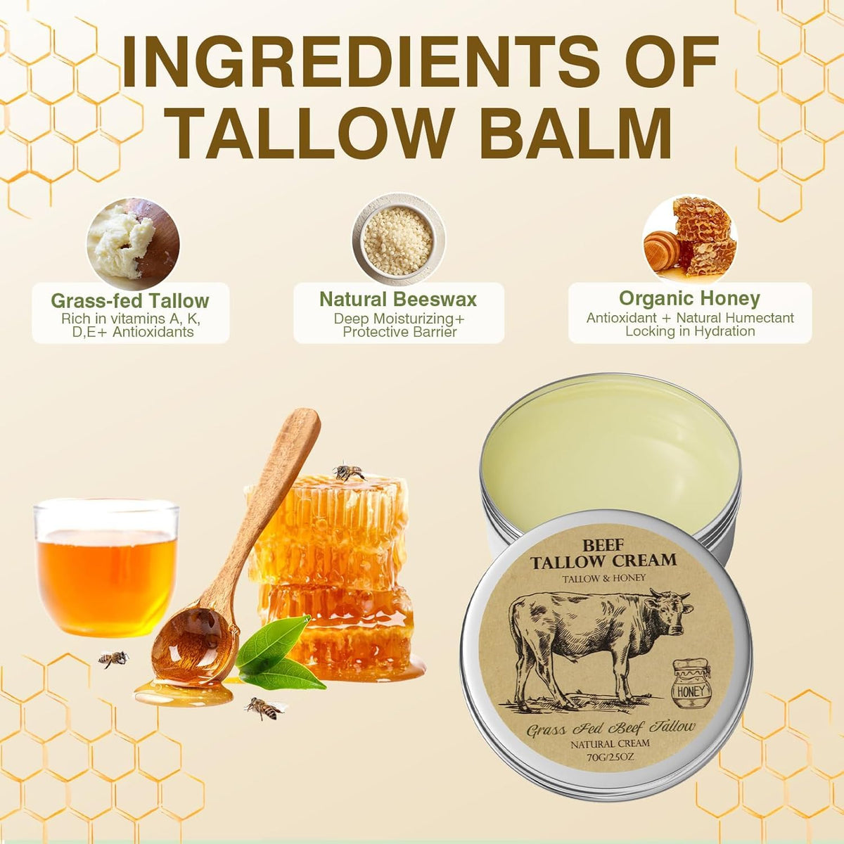 Beef Tallow for Skin Tallow and Honey Cream Tallow Face - MROUVIK Official Imagery - 6