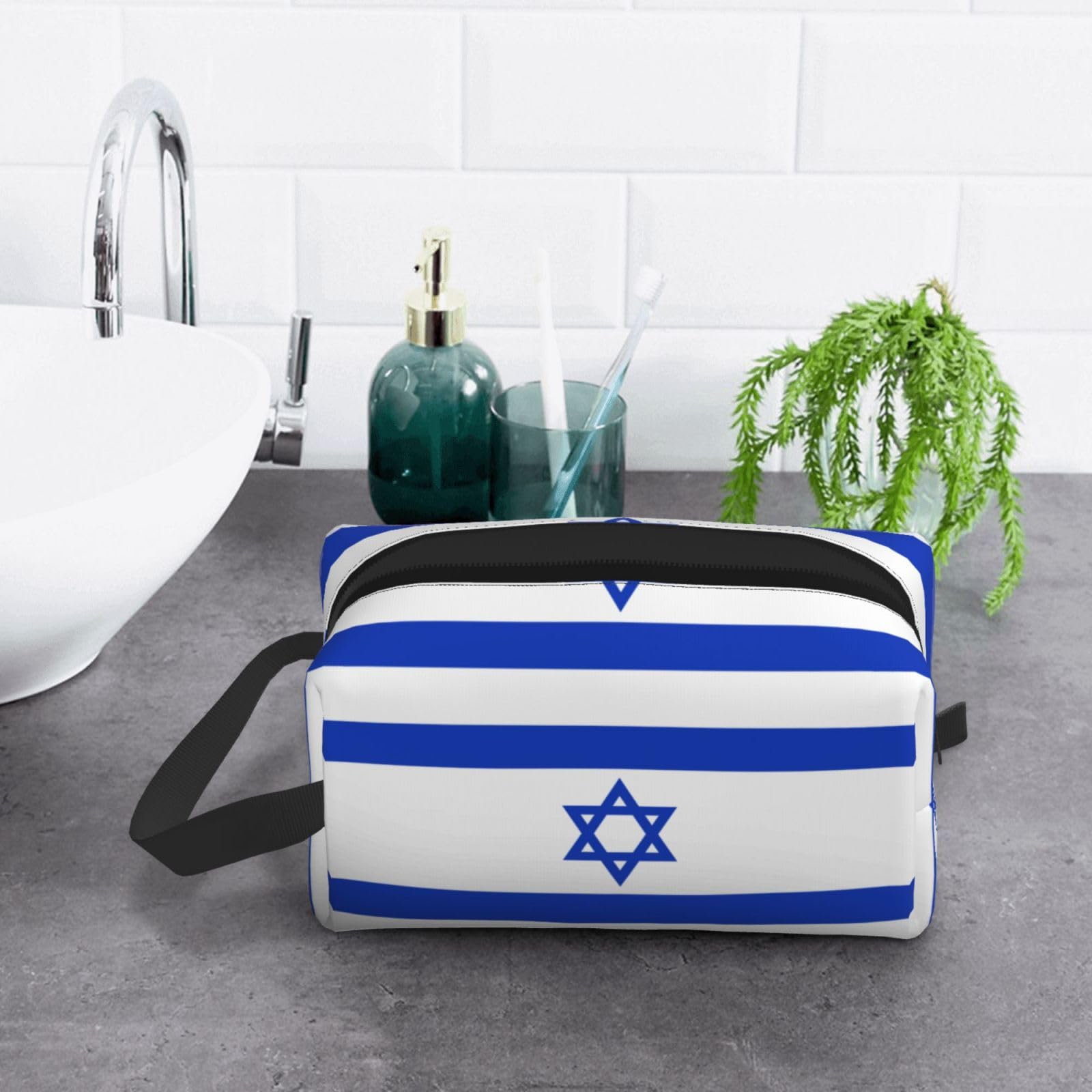 SXZVVBN Israeli flag Large Capacity Travel Toiletry Bag Durable Oxford Cloth Makeup Organizer Cosmetic Pouch