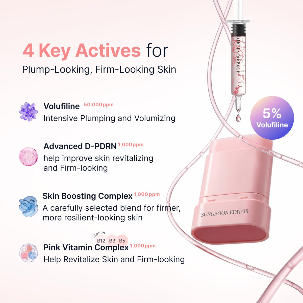 SUNGBOON EDITOR Pink PDRN Volufiline Multi Balm All in One - SUNGBOON EDITOR Official Product Imagery - 5