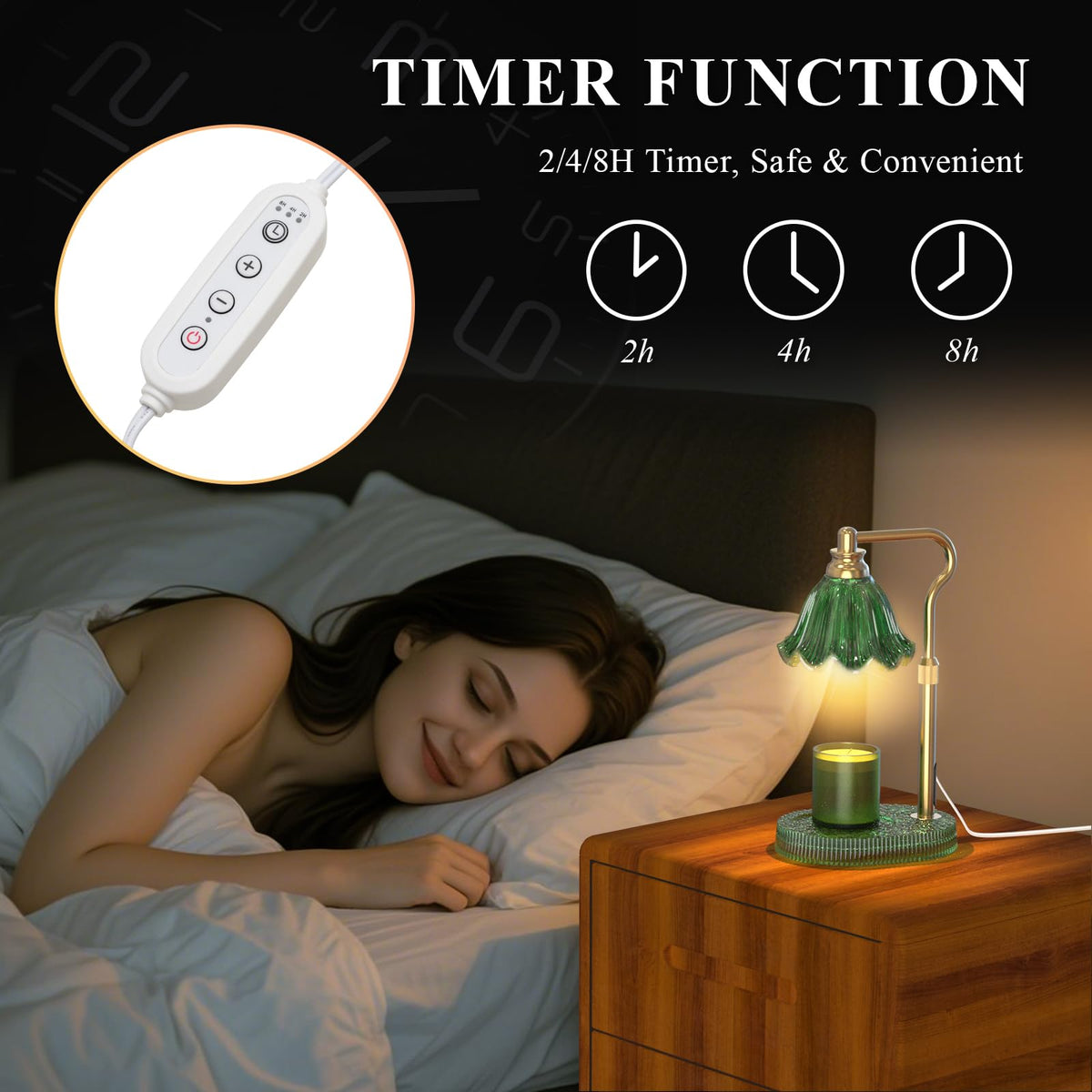Flower Candle Warmer Lamp with Timer 4 Level Dimmer - WYghyronic Official Imagery - 5