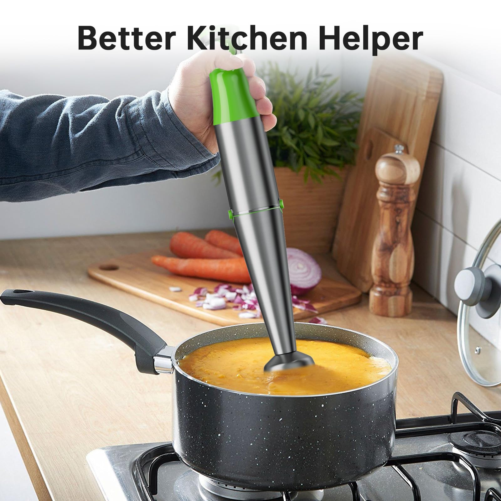 Turelar Immersion Blender Handheld Corded Hand Blenders Set 1100W by turelar - Angle View 5