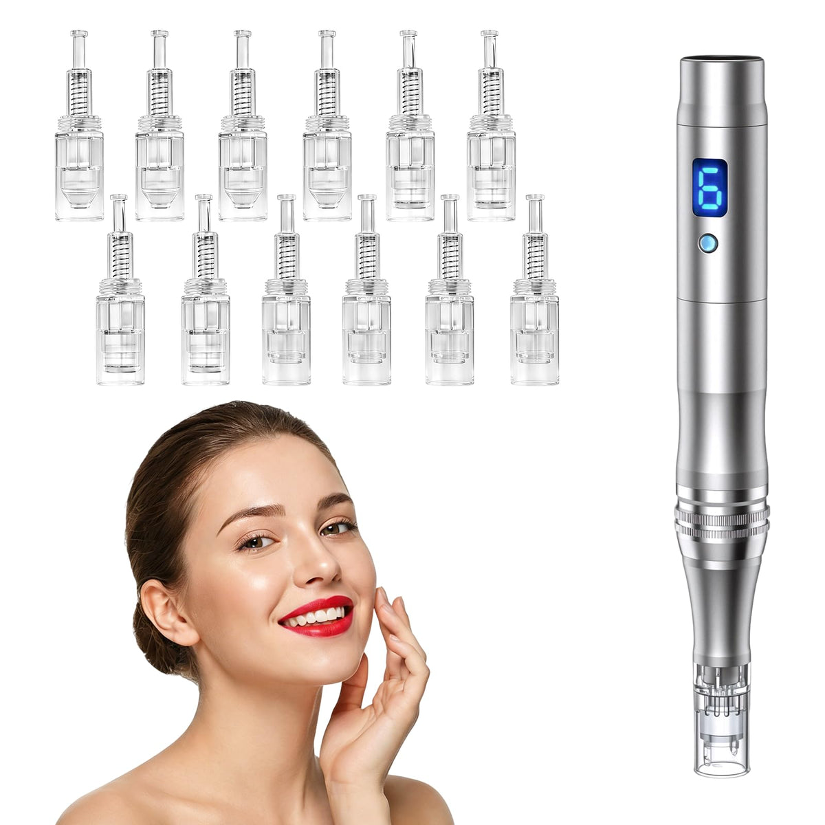 Microneedle Derma Roller Pen for Women Men Skin Home Travel - BEAUTIYAND Official Imagery - 1