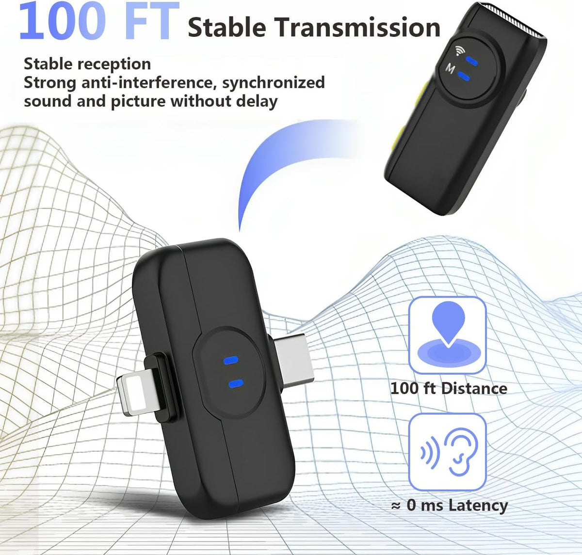 MAYBESTA Wireless Lavalier Microphone for iPhone Android - MAYBESTA Official Imagery - 5