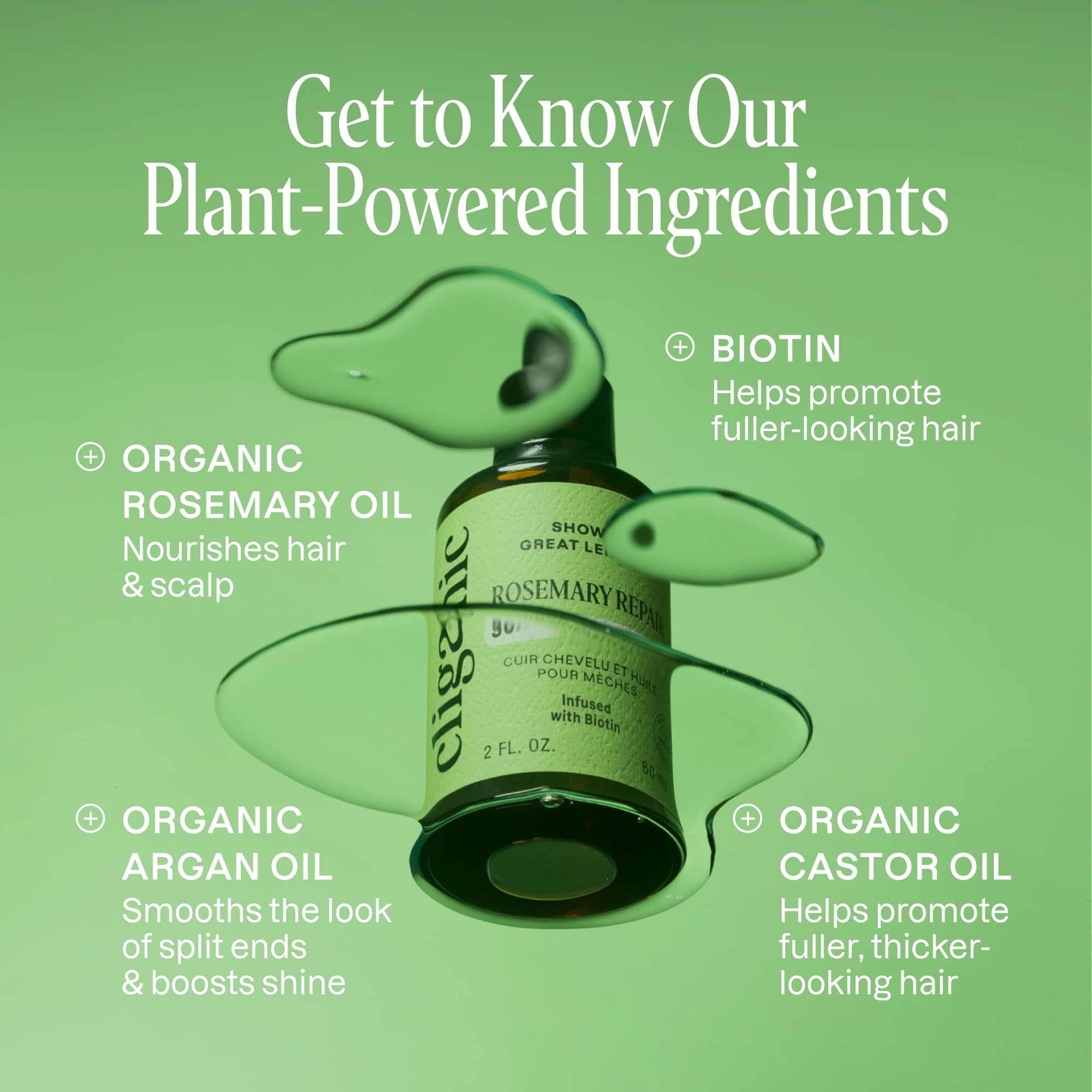 Cliganic Rosemary Oil for Hair & Scalp - Biotin & Jojoba Infused Repair Serum t - Cliganic Official Product View 3