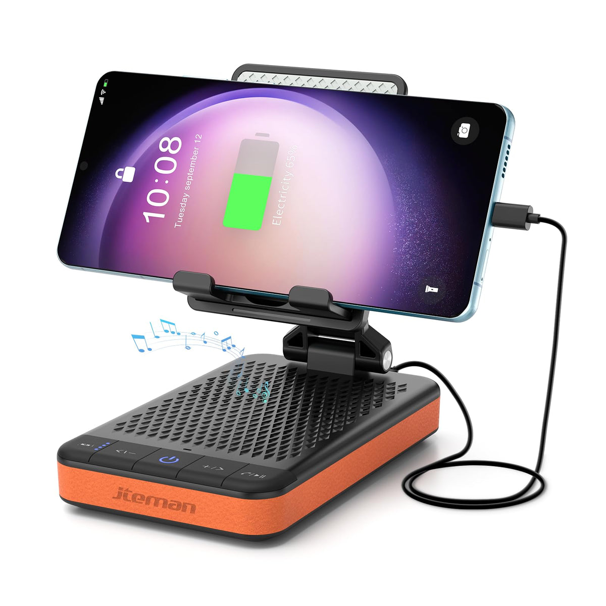 JTEMAN Bluetooth Speaker with Charging Phone Stand Portable - JTEMAN Official Imagery - 1