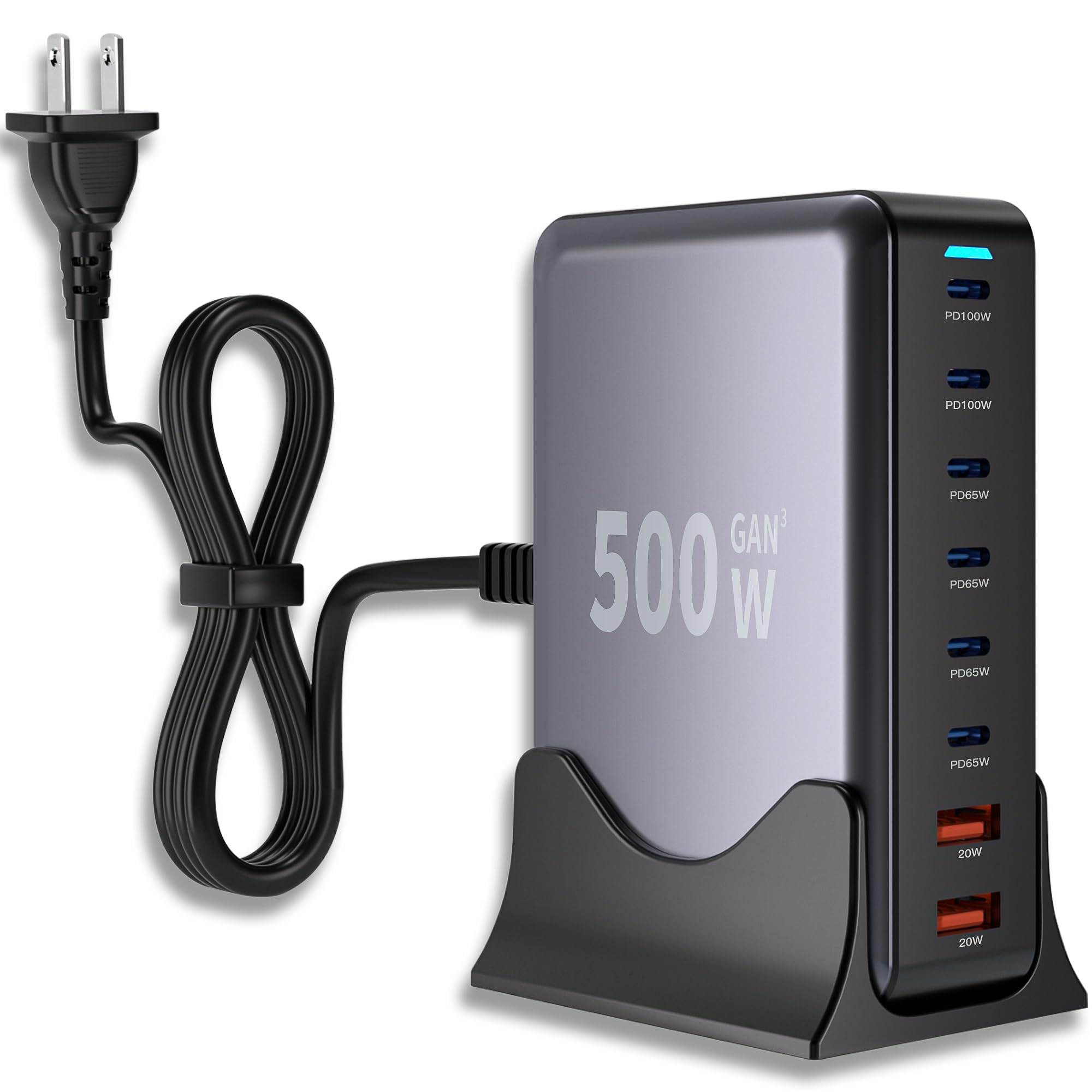 Fitquipment USB C Charger Block,200W GaN 8 Port USB C Charging Station - View 8