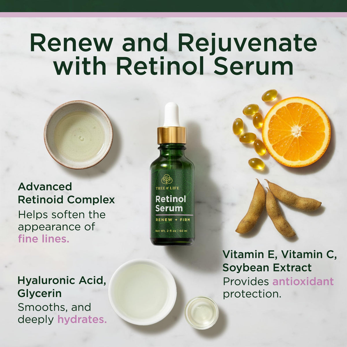 Tree of Life Retinol Serum for Face Anti Aging Face Oil 4 Fl - Tree of Life Official Imagery - 3