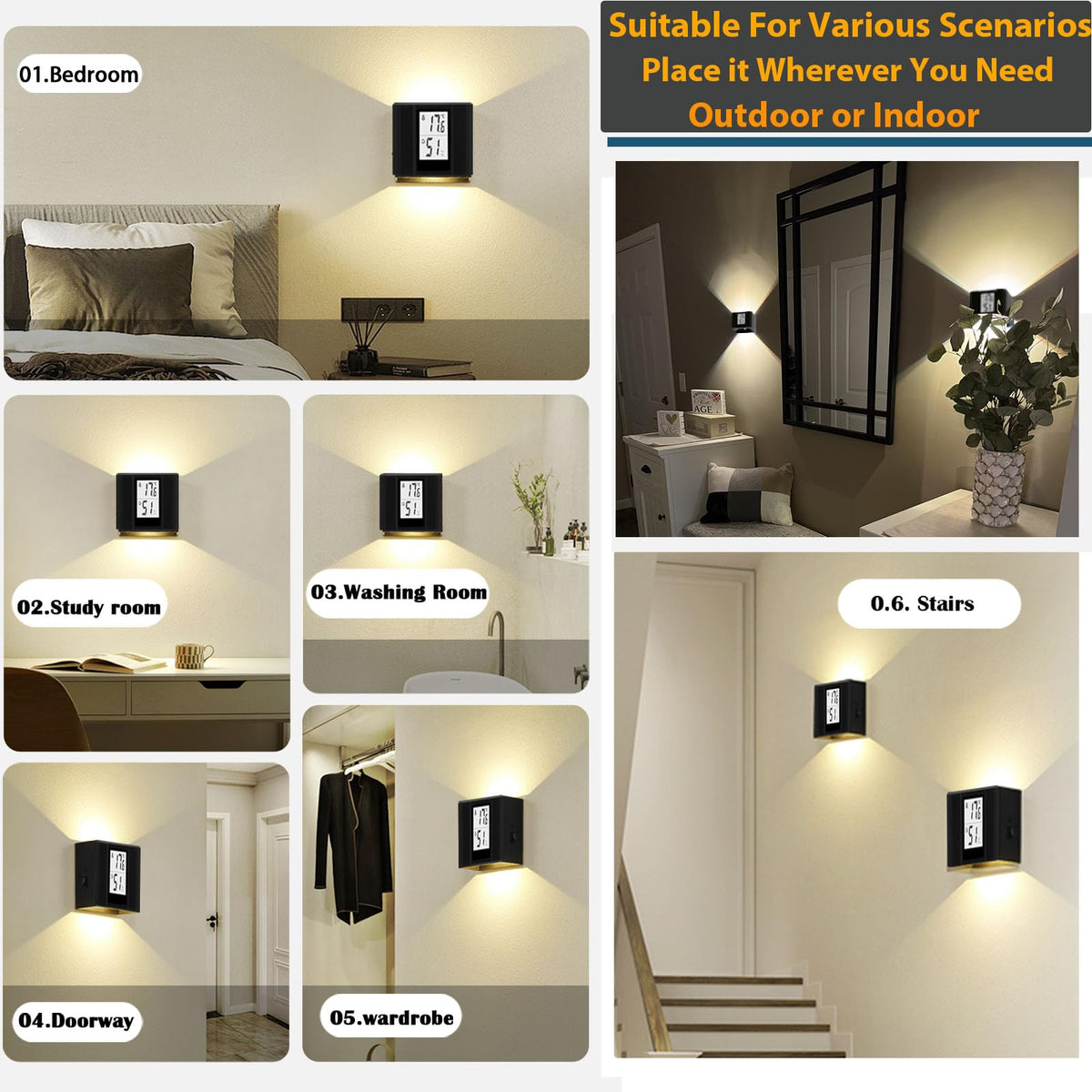 Motion Activated LED Wall Sconce Outdoor Indoor Wall Lights - Kingshowstar Official Imagery - 8