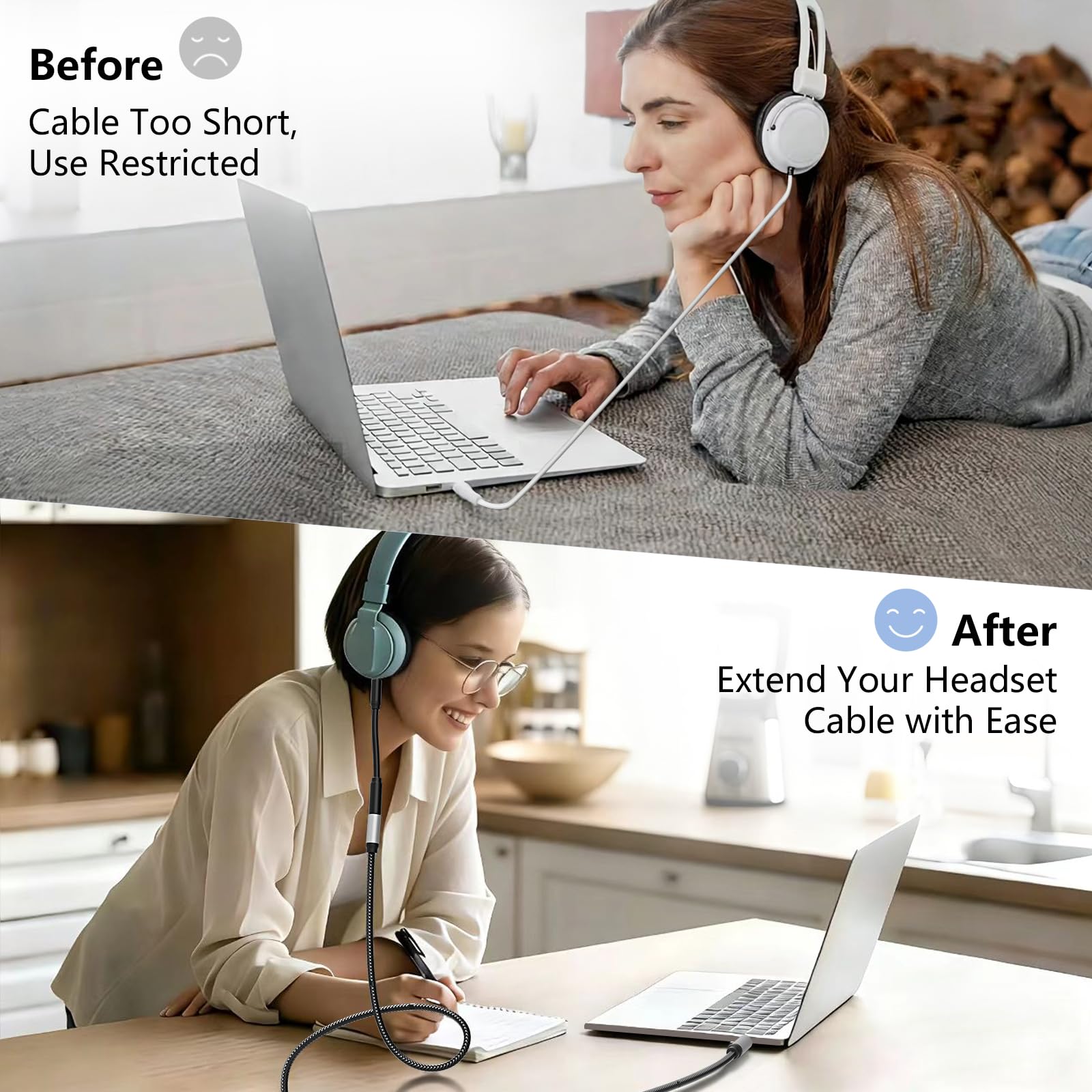 Jelly Tang Audio Mic Extension Cable 6Ft,3.5mm Aux Headphone Exte by Jelly Tang - Angle View 5