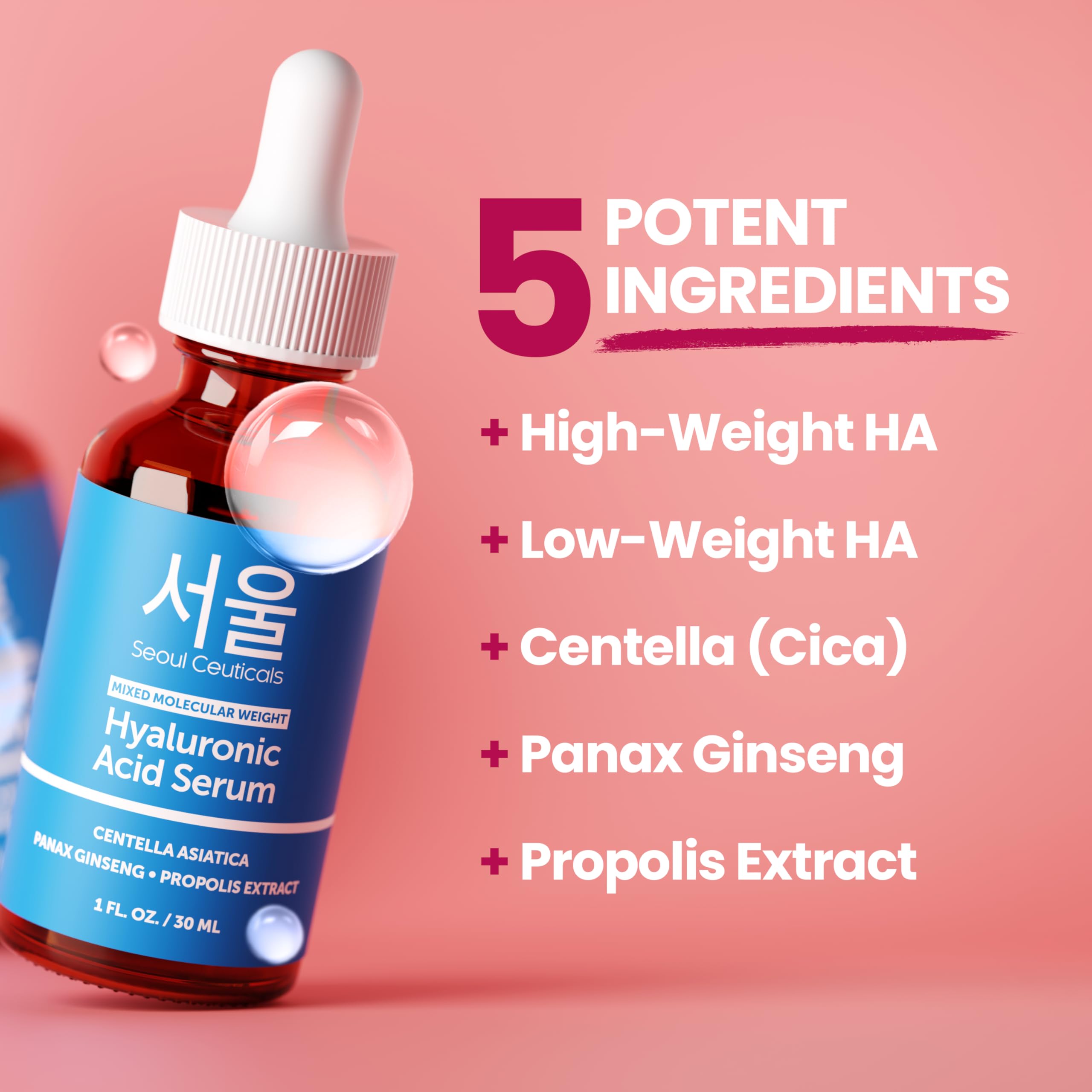 SeoulCeuticals Korean Hyaluronic Acid Serum for Face with - SeoulCeuticals Official Product Imagery - 5