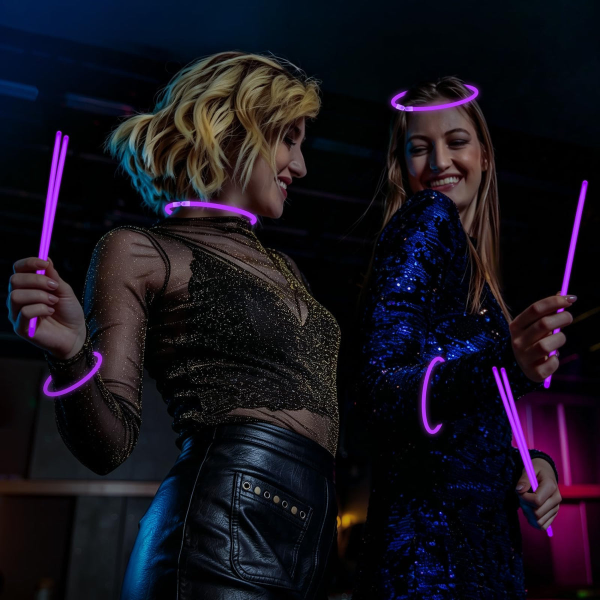 400 Pcs 8 Purple Glow Sticks Bulk for Party Supplies - GKXMAXIWANG Official Imagery - 3
