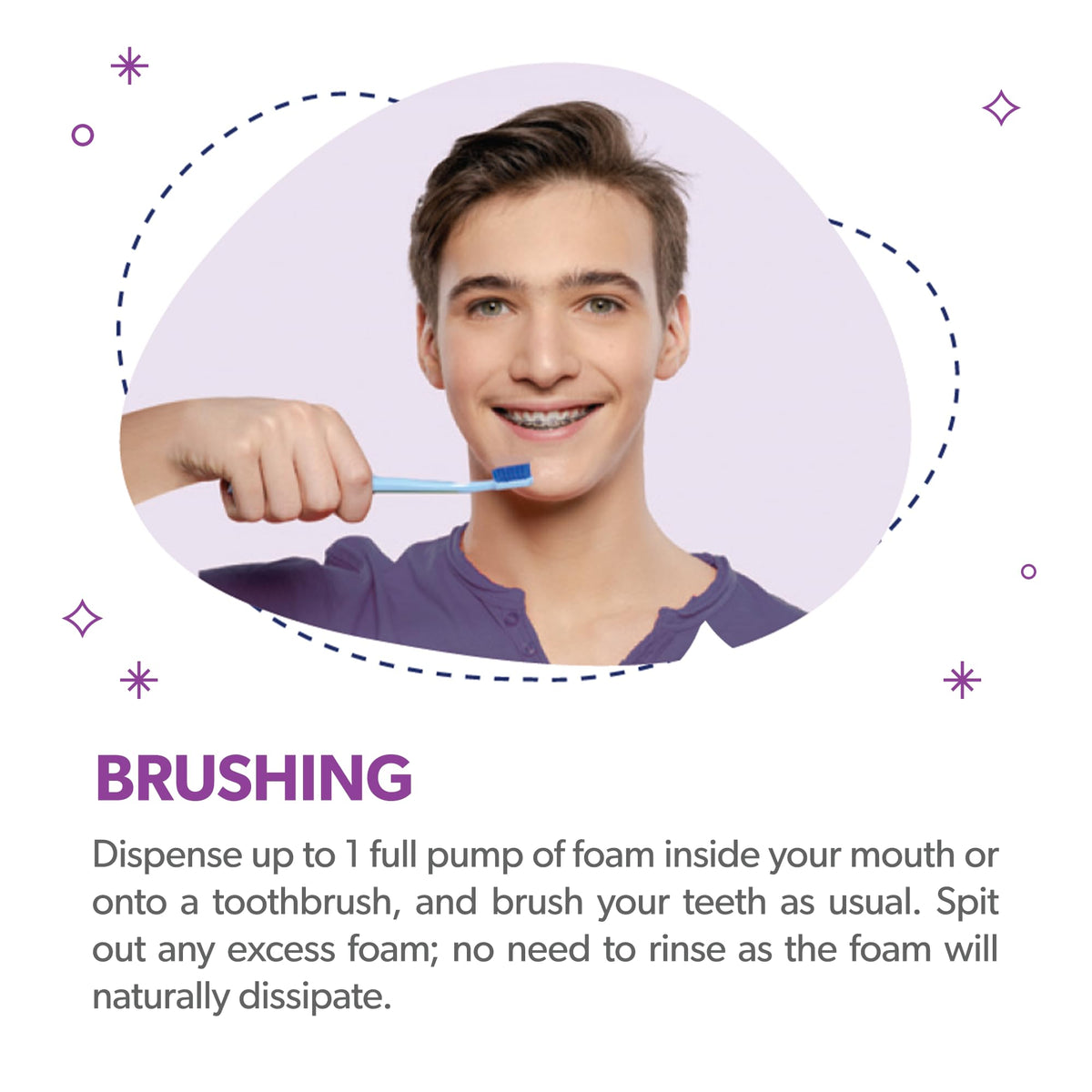 EverSmile OrthoFoam Braces Cleaner Travel Size Brushable - EverSmile Official Imagery - 6