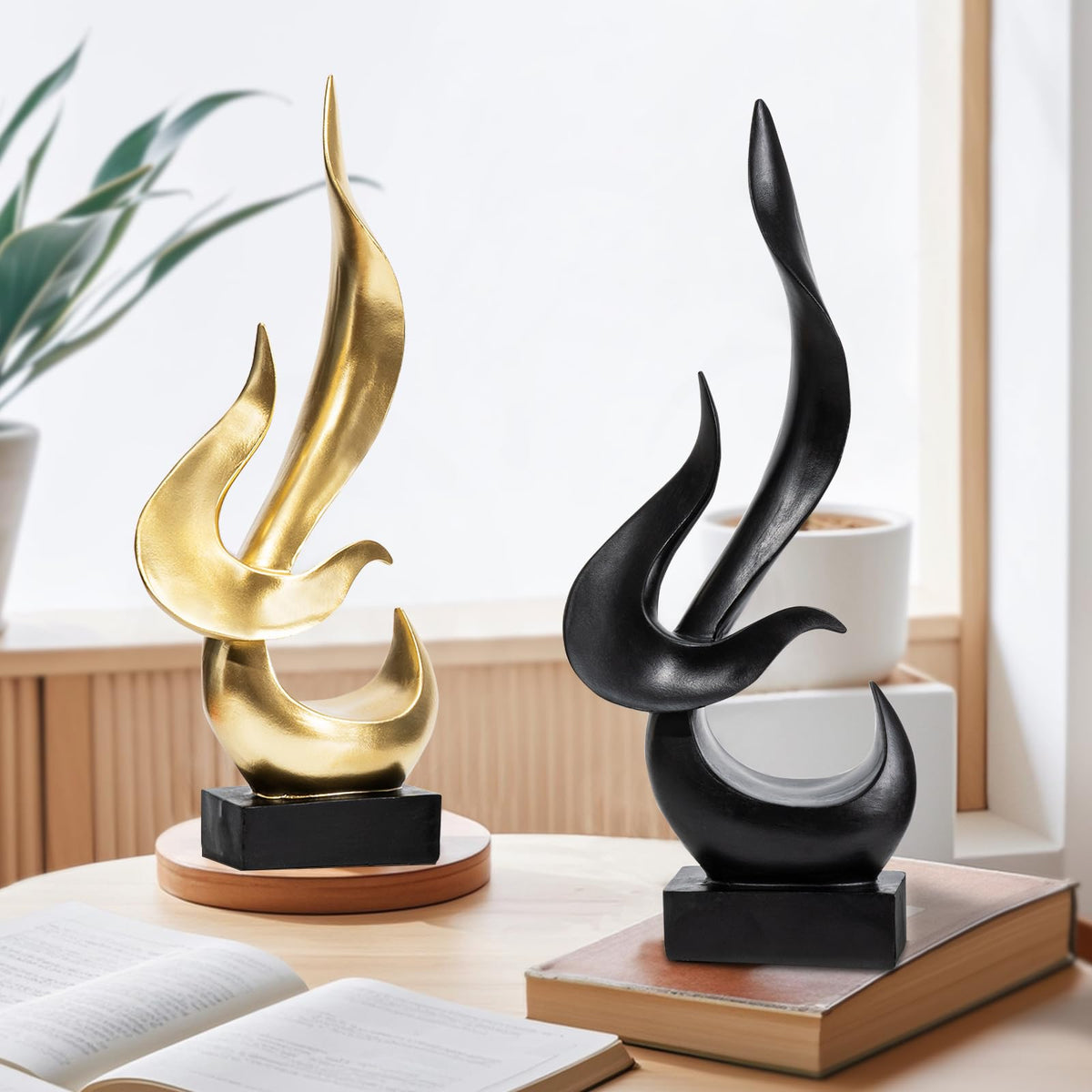 Fire Flame Sculpture Modern Abstract Statue Office Decor for - Paytonture Official Imagery - 5
