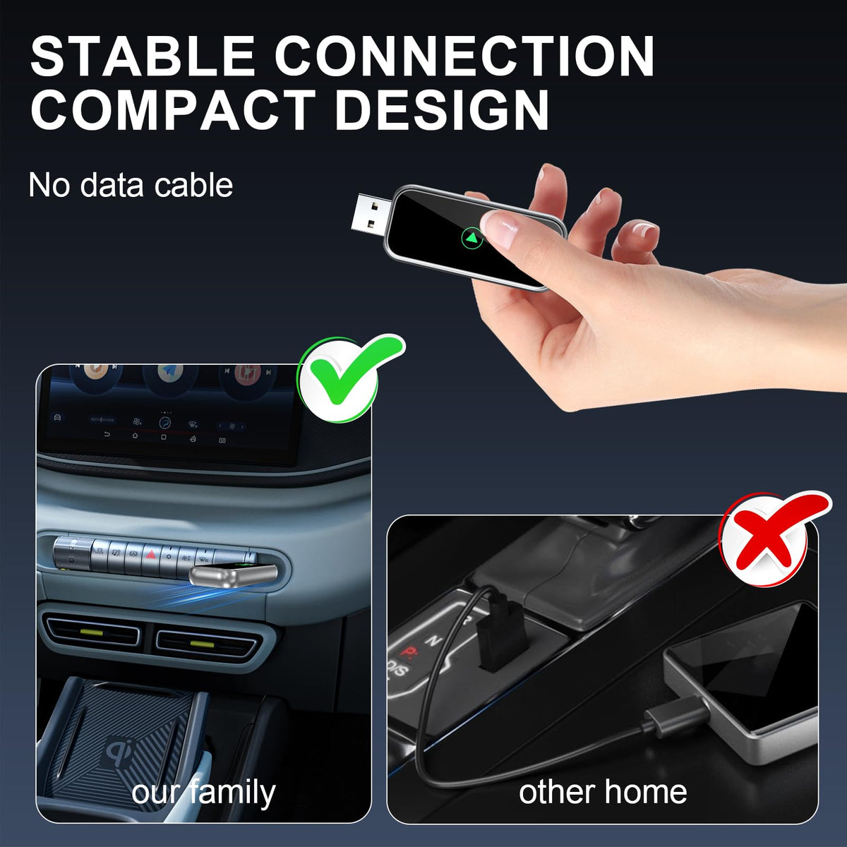 Wireless CarPlay Adapter 2 in 1 Wired to Wireless CarPlay - Qidoubird Official Imagery - 4