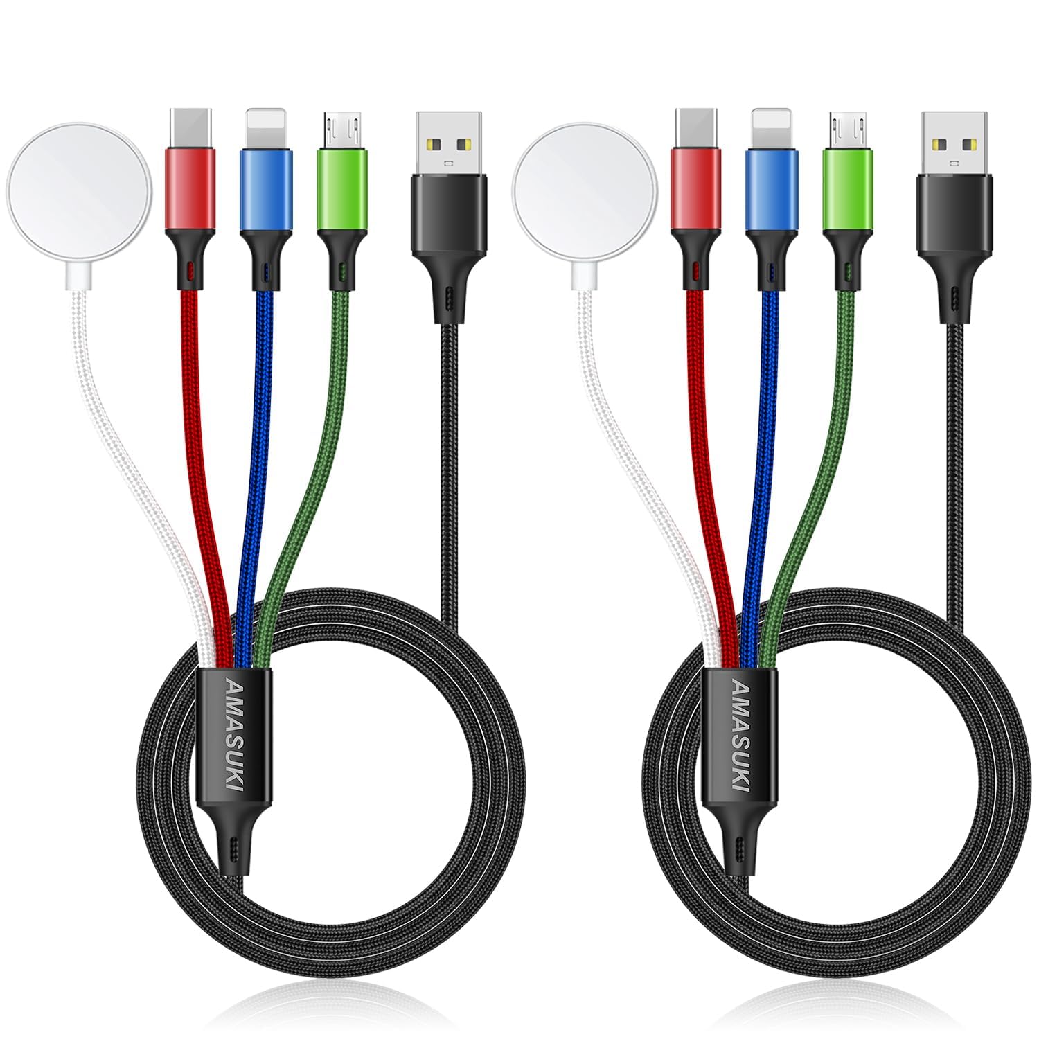 Amasuki 2Pack Multi Charging Cable for Apple Watch Charger 4 in 1 by Amasuki - Angle View 1