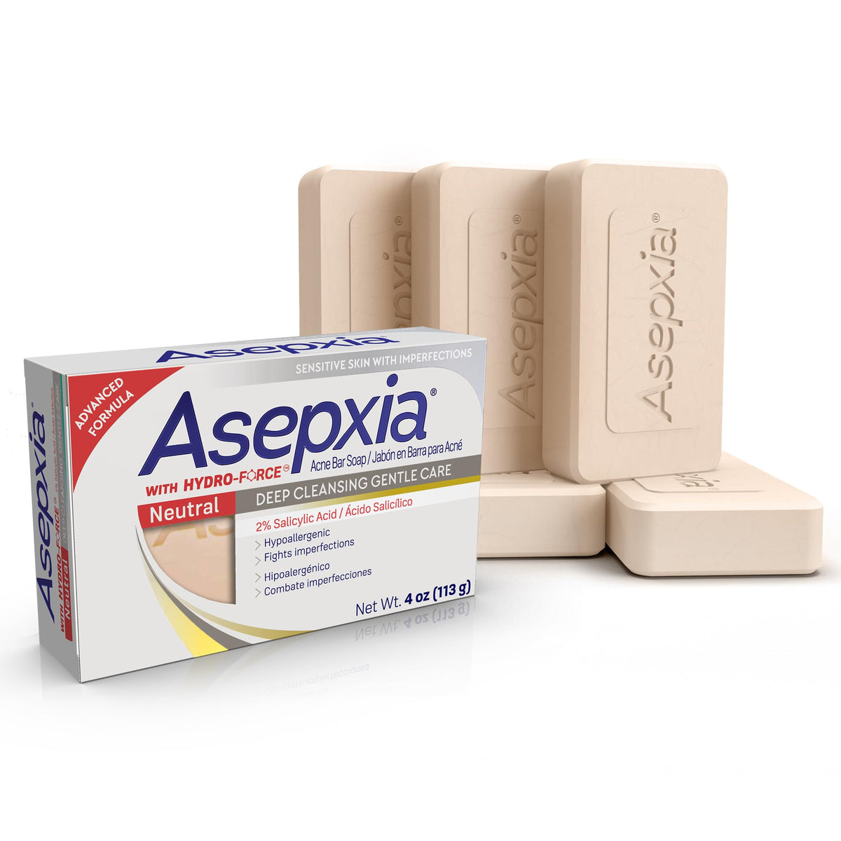 Asepxia Acne Treatment Neutral Hypoallergenic Bar Soap 4 Oz - Asepxia Official Imagery - 2