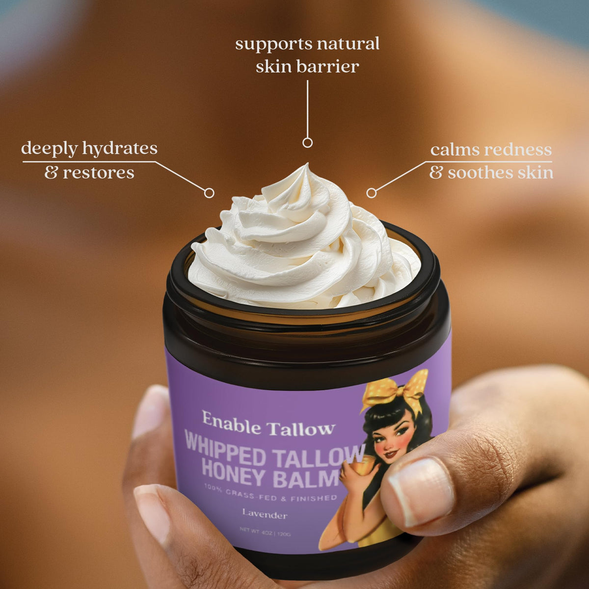 Face Body Cream Whipped Beef Tallow Manuka Honey Balm for - Enable Tallow Official Imagery - 4