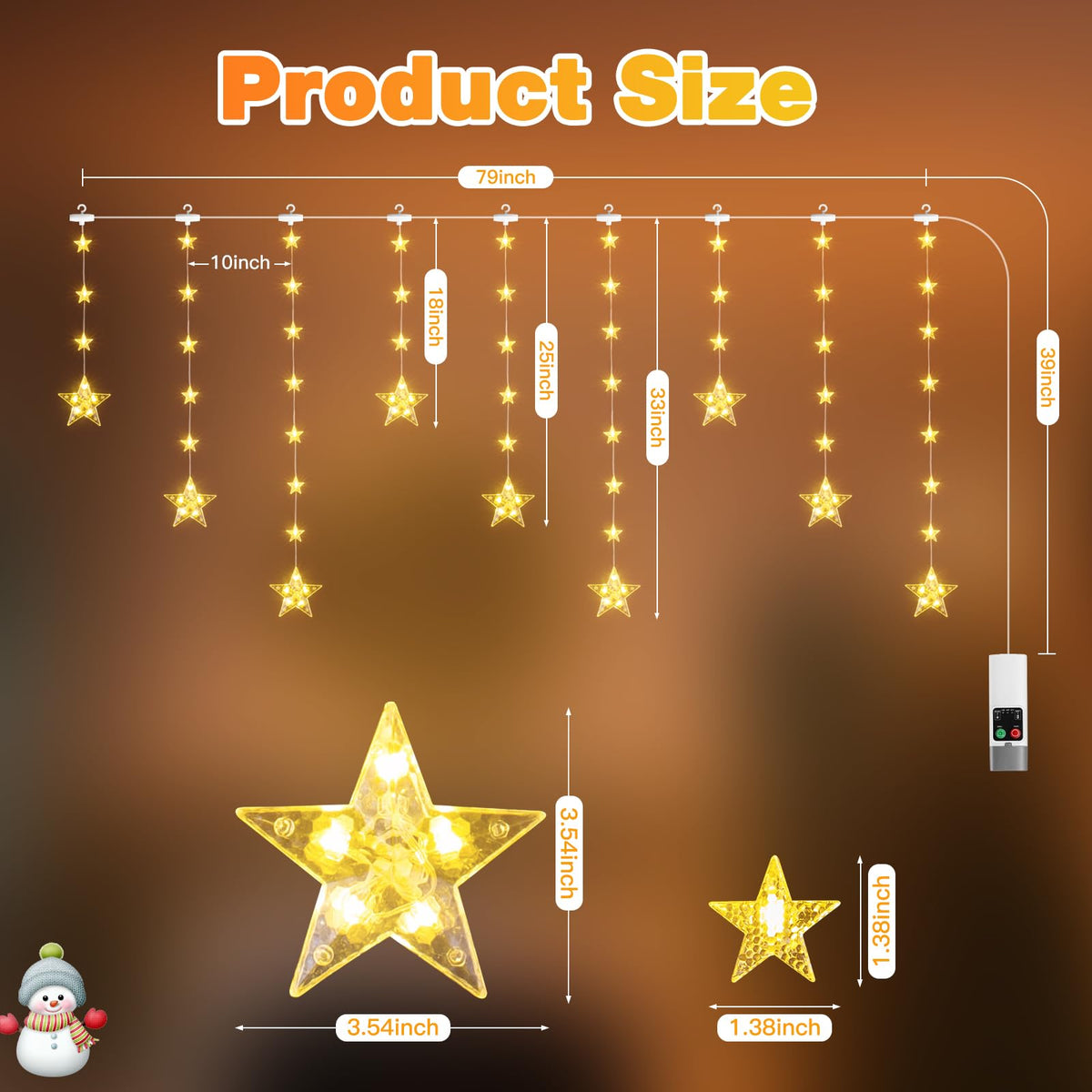 Rechargeable Stars Christmas Window Lights IP65 Waterproof - Prisay Official Imagery - 7