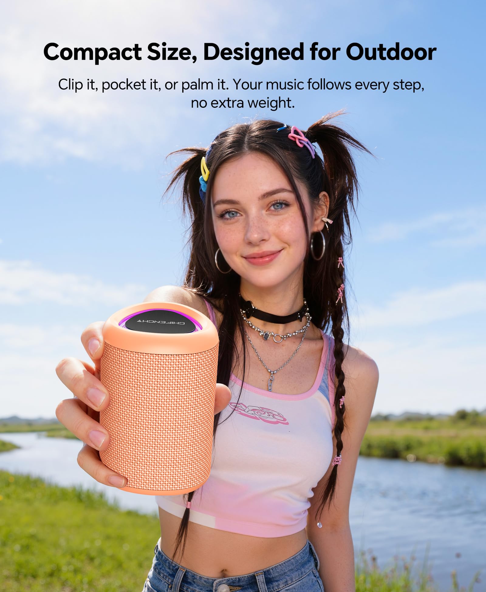 CHIFENCHY Portable Bluetooth Speaker Beach Essentials: IPX5 Water by CHIFENCHY - Angle View 5