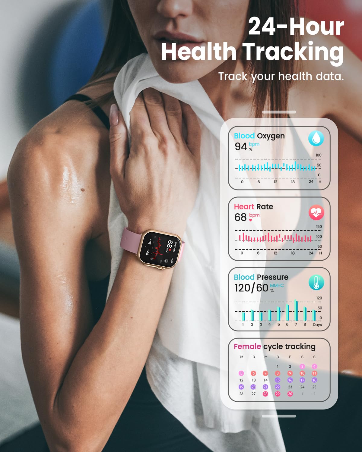 SWGOTA Smart Watch for Women for iPhone Android:1.85" Smartwatch Fitne - View 3