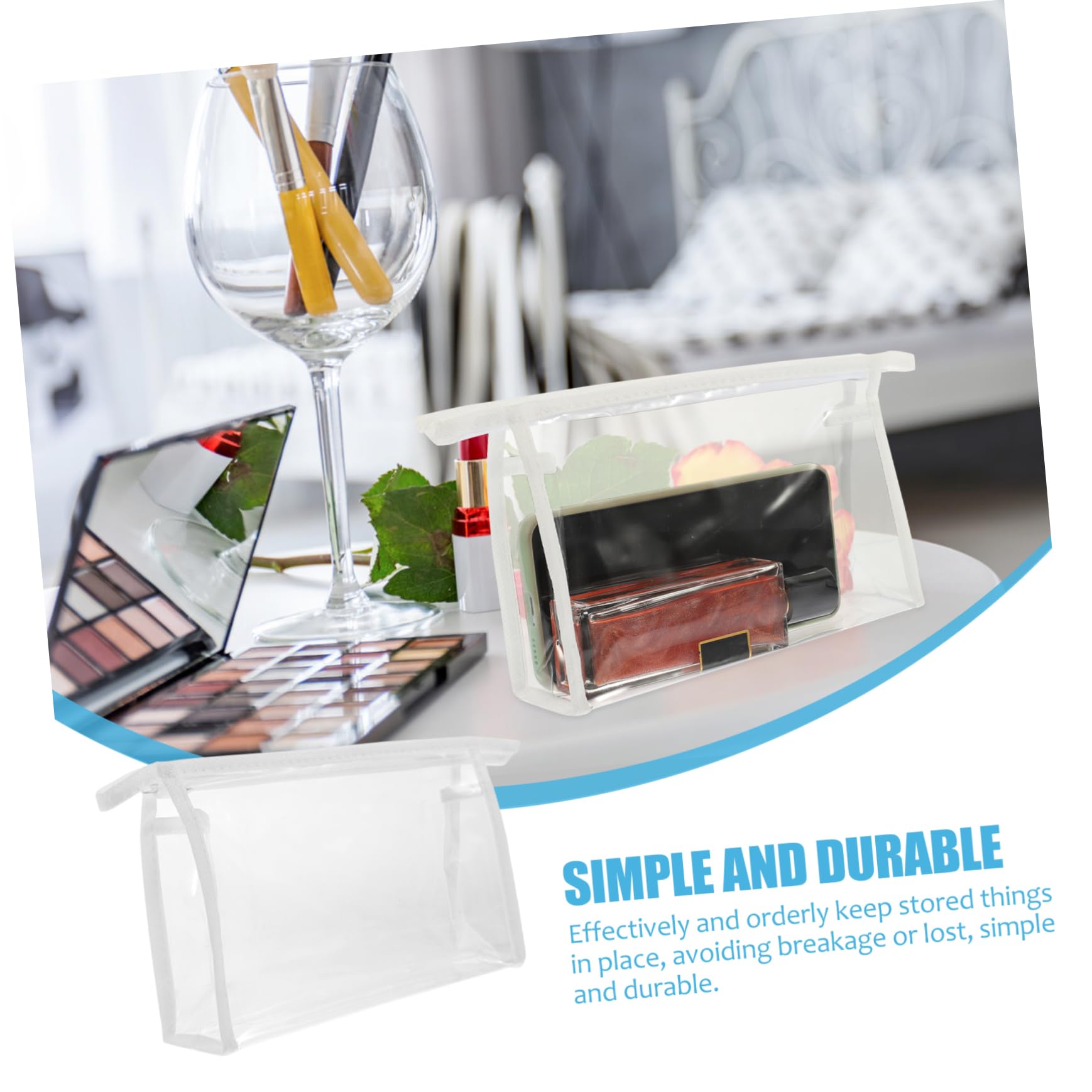 EXQUIMEUBLE 4Pcs Travel Skincare Bag Durable Toiletry Pouch for Cosmetics Capacity Makeup Organizer Lightweight Zippered Design for Travel Home Use
