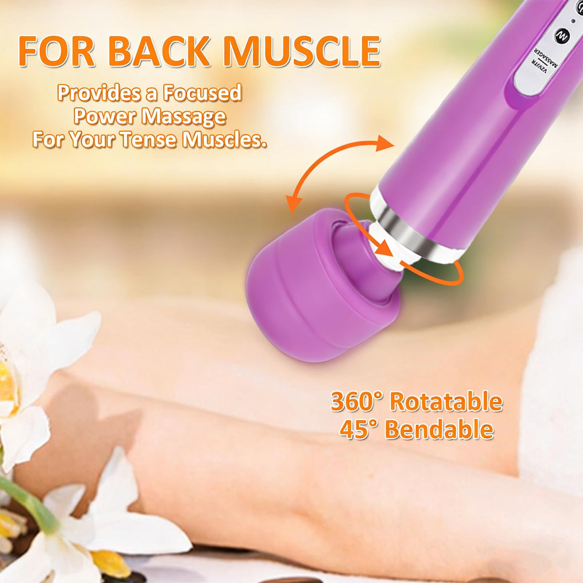 Handheld Electric Back Massager 10 Speed Wired Deep Tissue - VZVJTR Official Imagery - 3