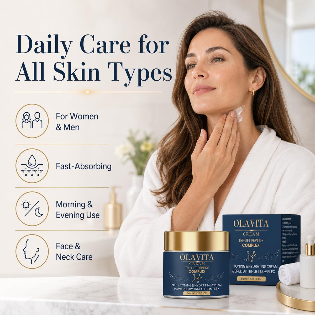 Olavita Tri Lift Peptide Complex Cream Anti Aging Face - Snatched Cream Official Imagery - 8