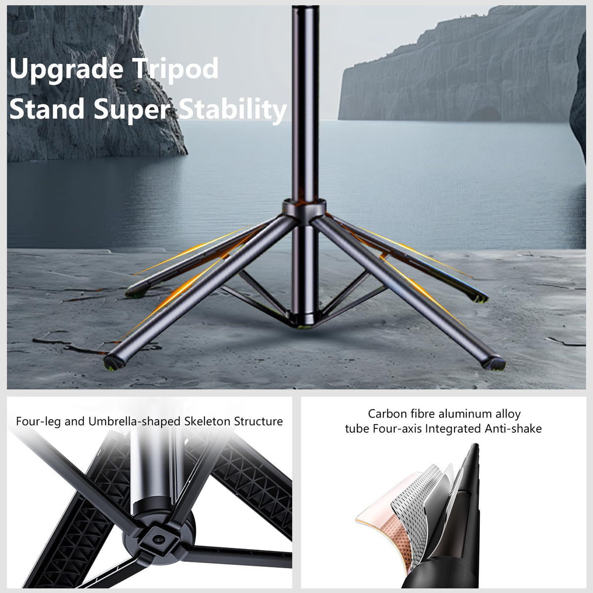 Auto Face Tracking Tripod for iPhone with Light No APP - DMYWB Official Imagery - 4
