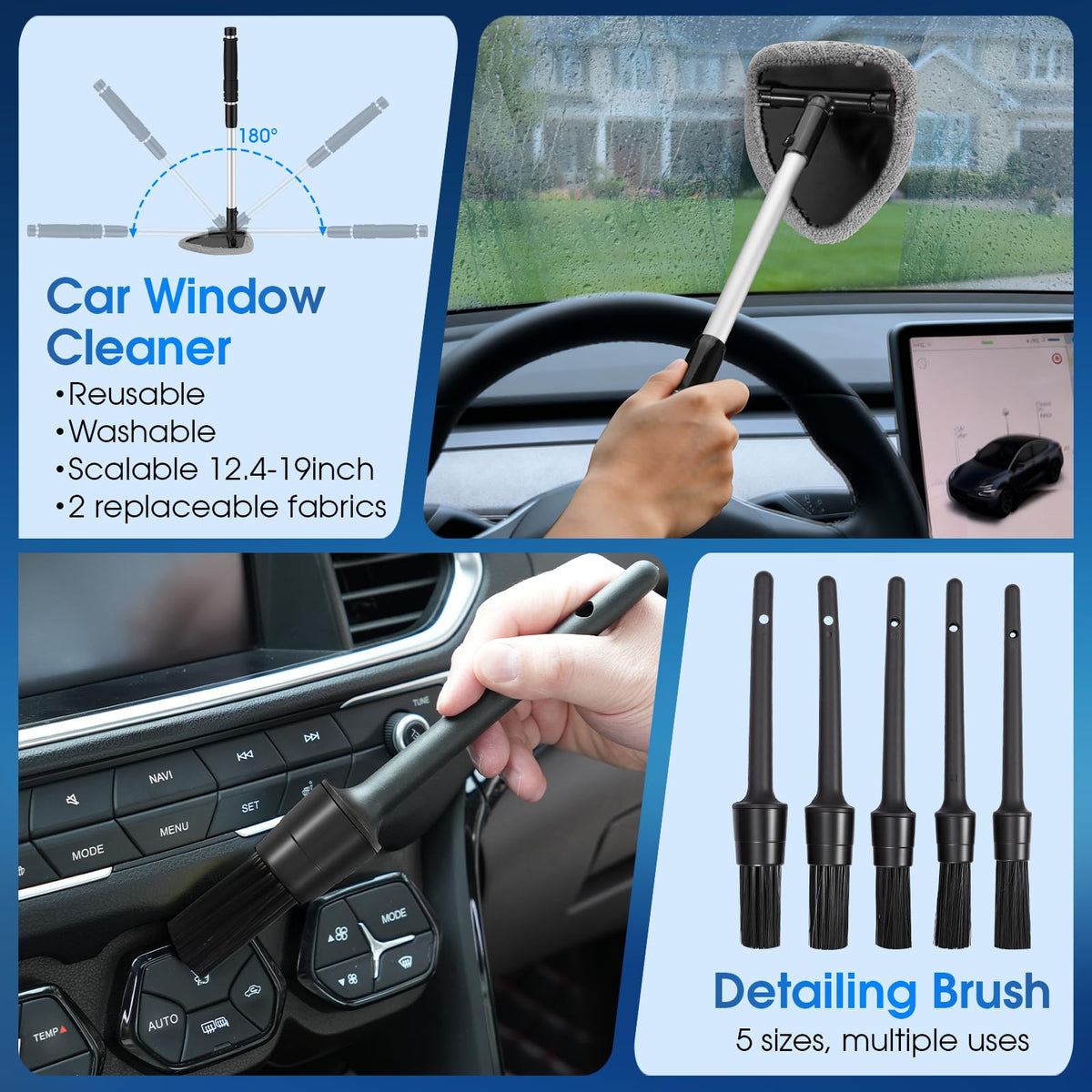 26pcs Car Cleaning Kit Gray Interior Detailing Kit with High - vioview Official Imagery - 7