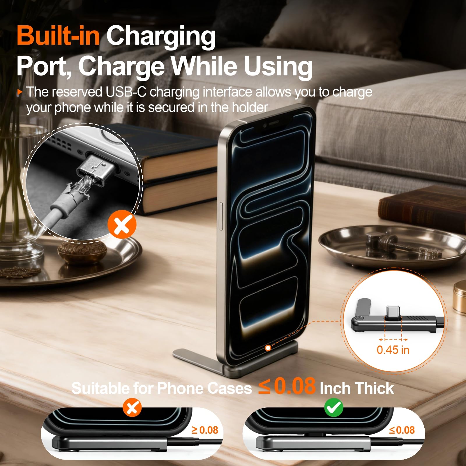 Aurioen 240W USB-C 360° Charging Adapter with Stand 2-Pack