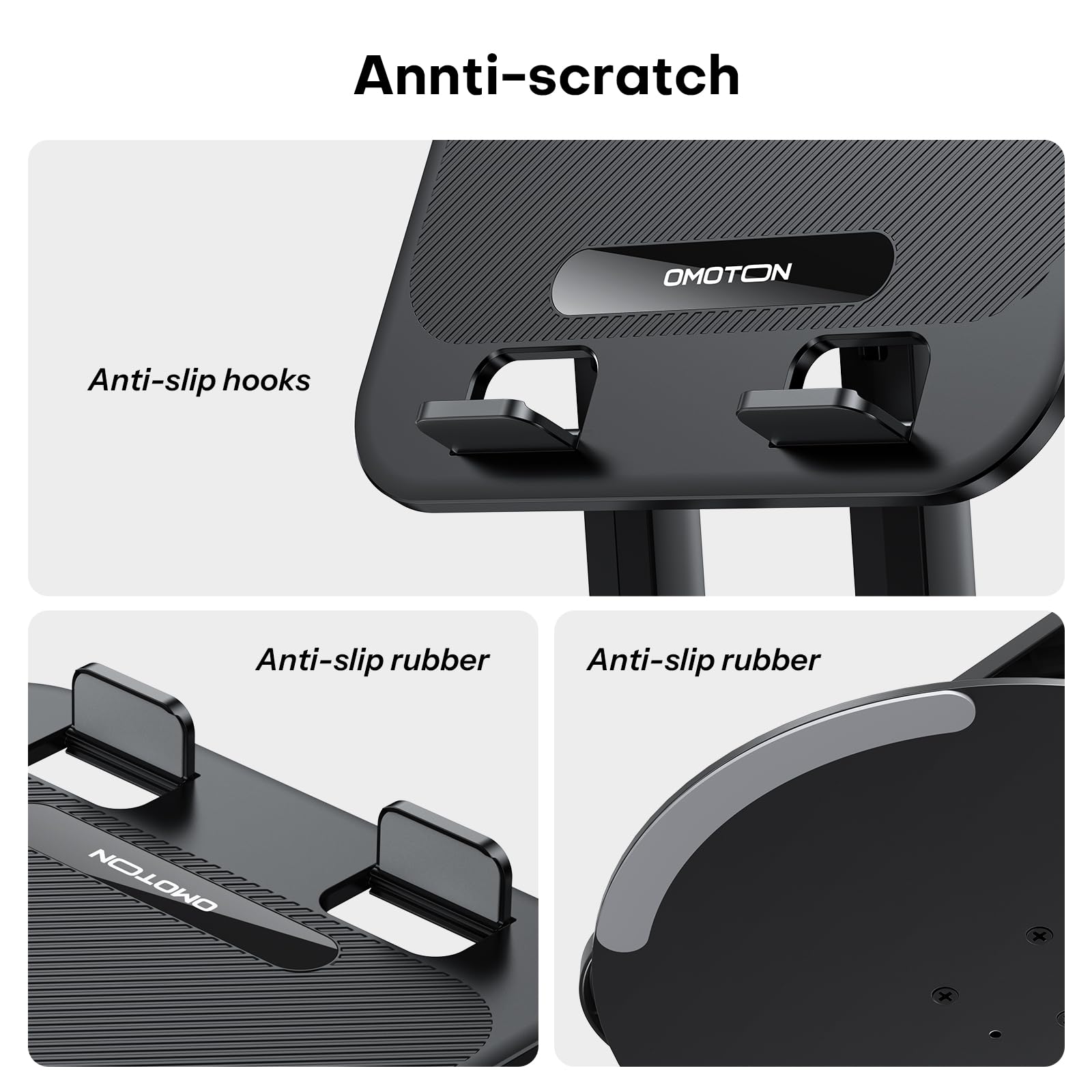 OMOTON Laptop Stand 360° Rotating Base 11–14" Black