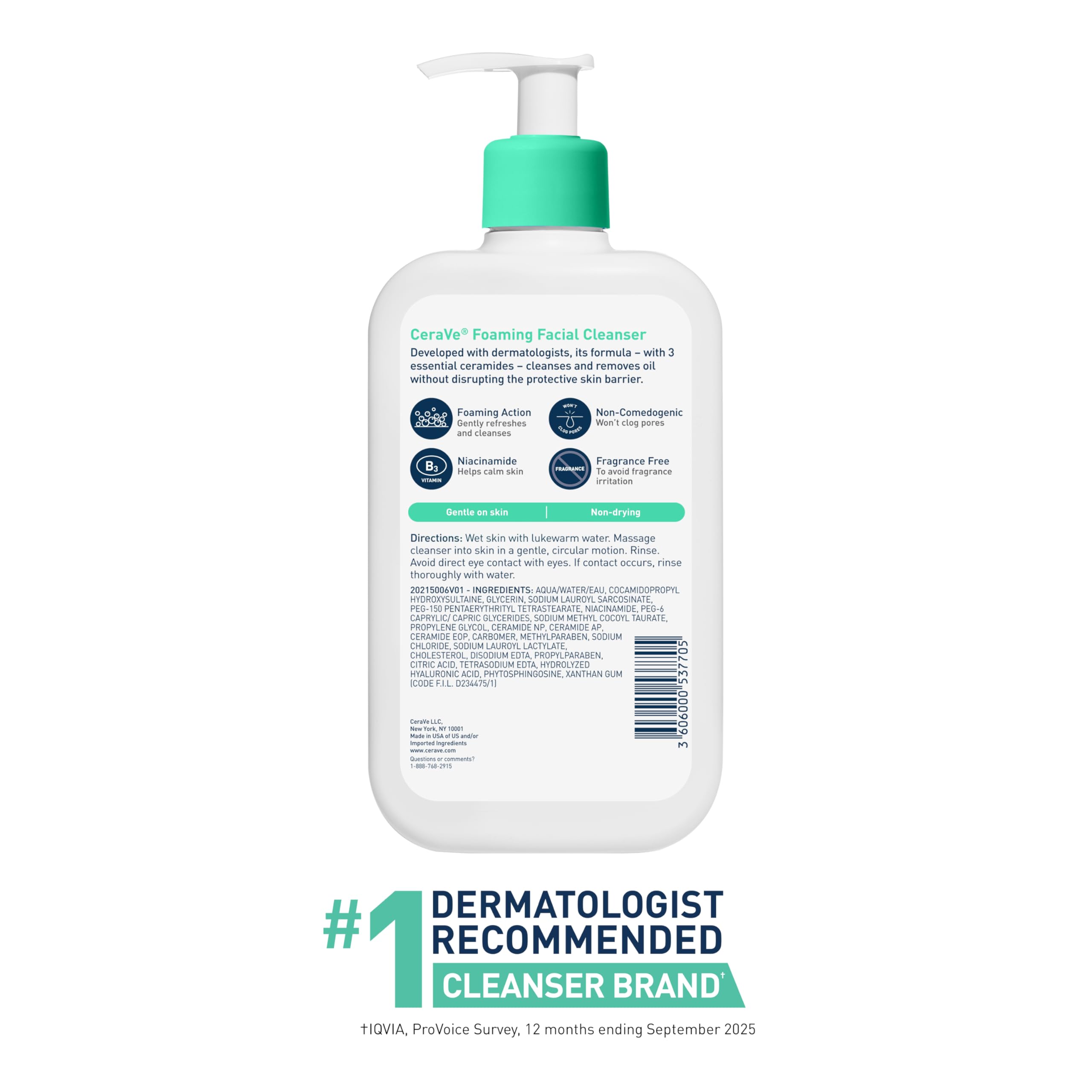 CeraVe Foaming Facial Cleanser, Face Wash for Oily Skin, 16fl oz - CeraVe Official Product View 8