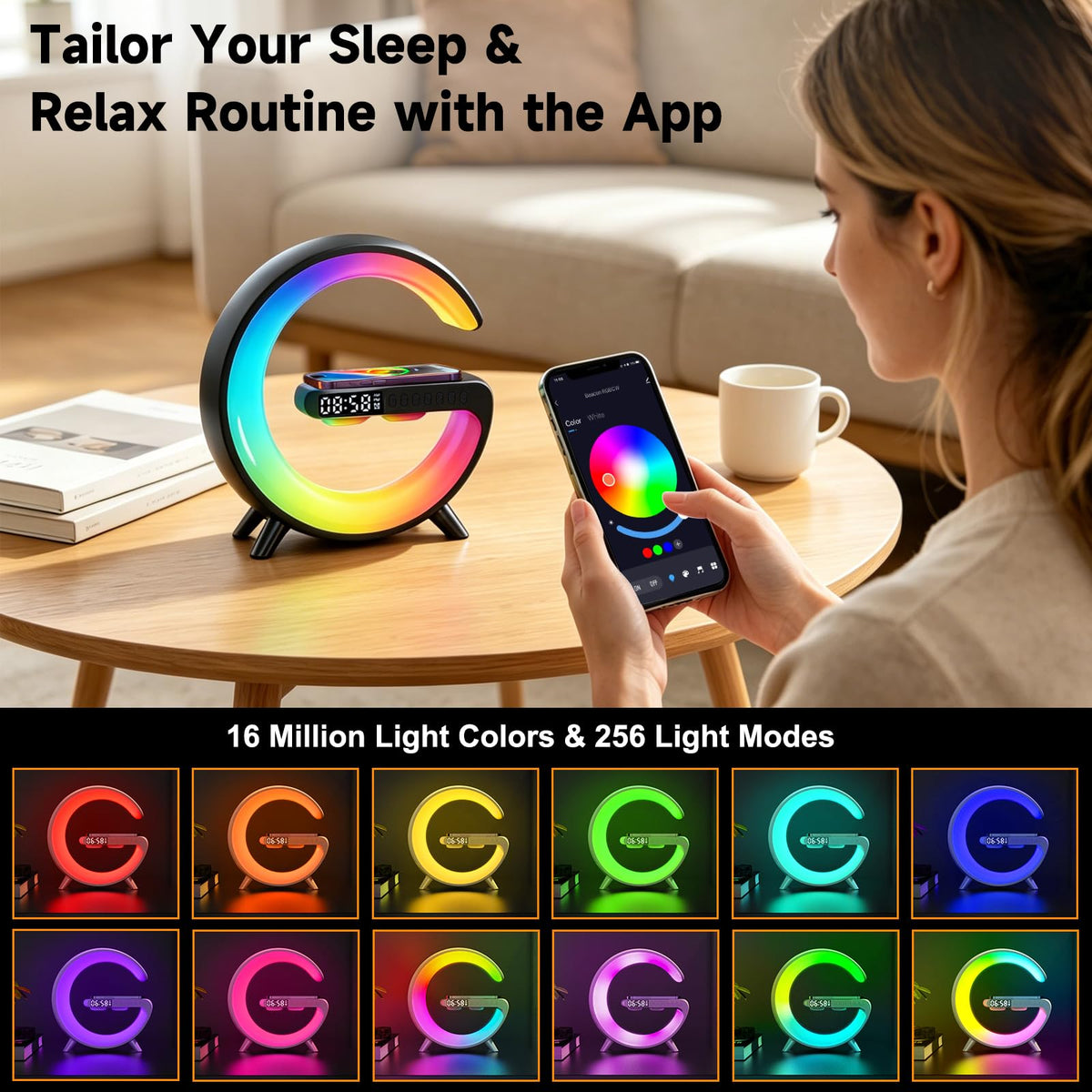 4 In 1 Smart LED Table Lamp Alarm Clock Bluetooth Speaker - WEKEFON Official Imagery - 4