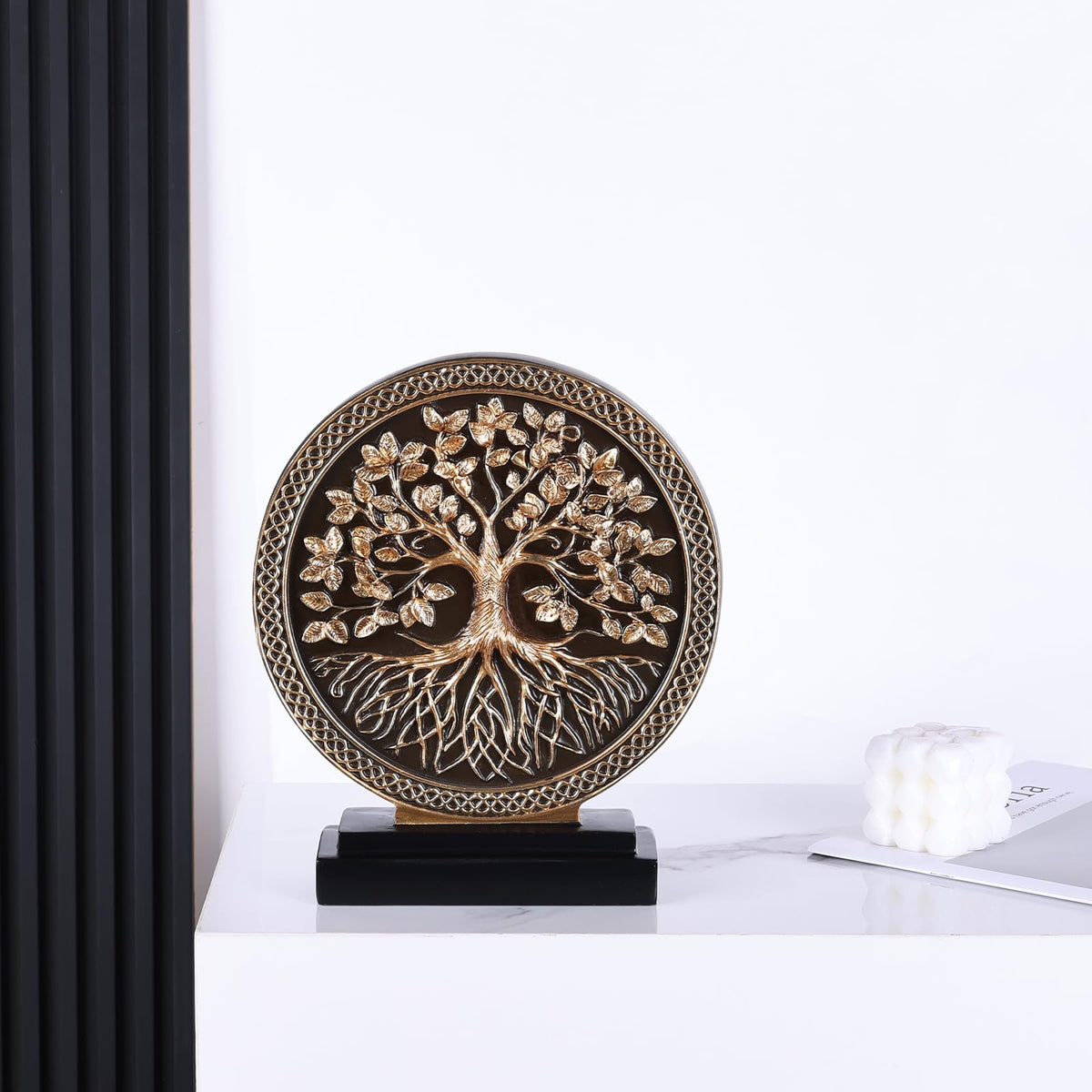 Abstract Circular Tree of Life Decorative Sculpture Black - DOVDOV Official Imagery - 5