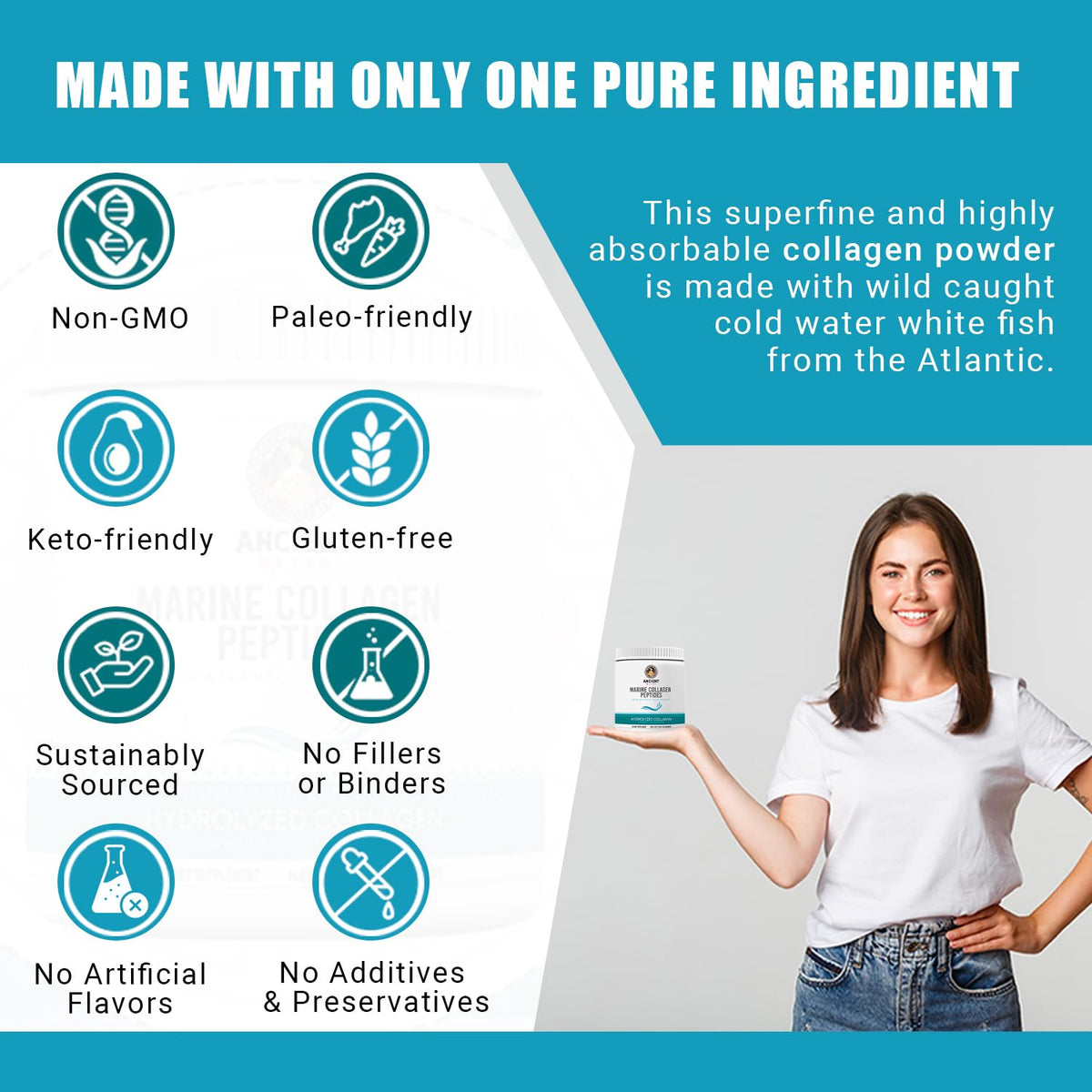 Ancient Bliss Wild Caught Marine Fish Collagen Peptides - Ancient Bliss Official Imagery - 5