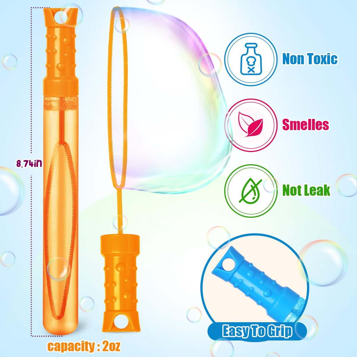 48 Pcs Bubble Wands Bulk in 6 Colors Summer Toys Party - Letapapa Official Imagery - 6