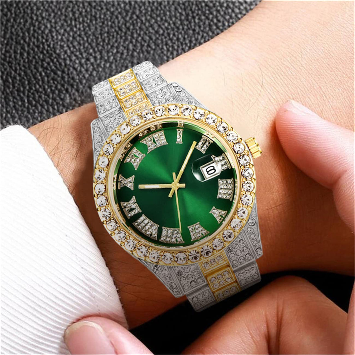 3 Pack Luxury Men Hip Hop Watch with Roman Scale Calendar - CdyBox Official Imagery - 7
