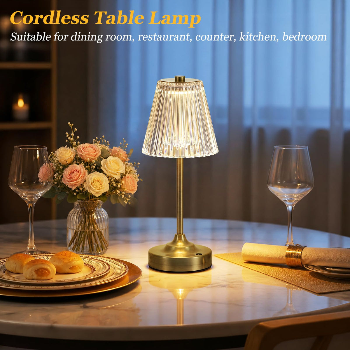 Bronze Cordless Rechargeable Table Lamp Touch Battery - Kakanuo Official Imagery - 6