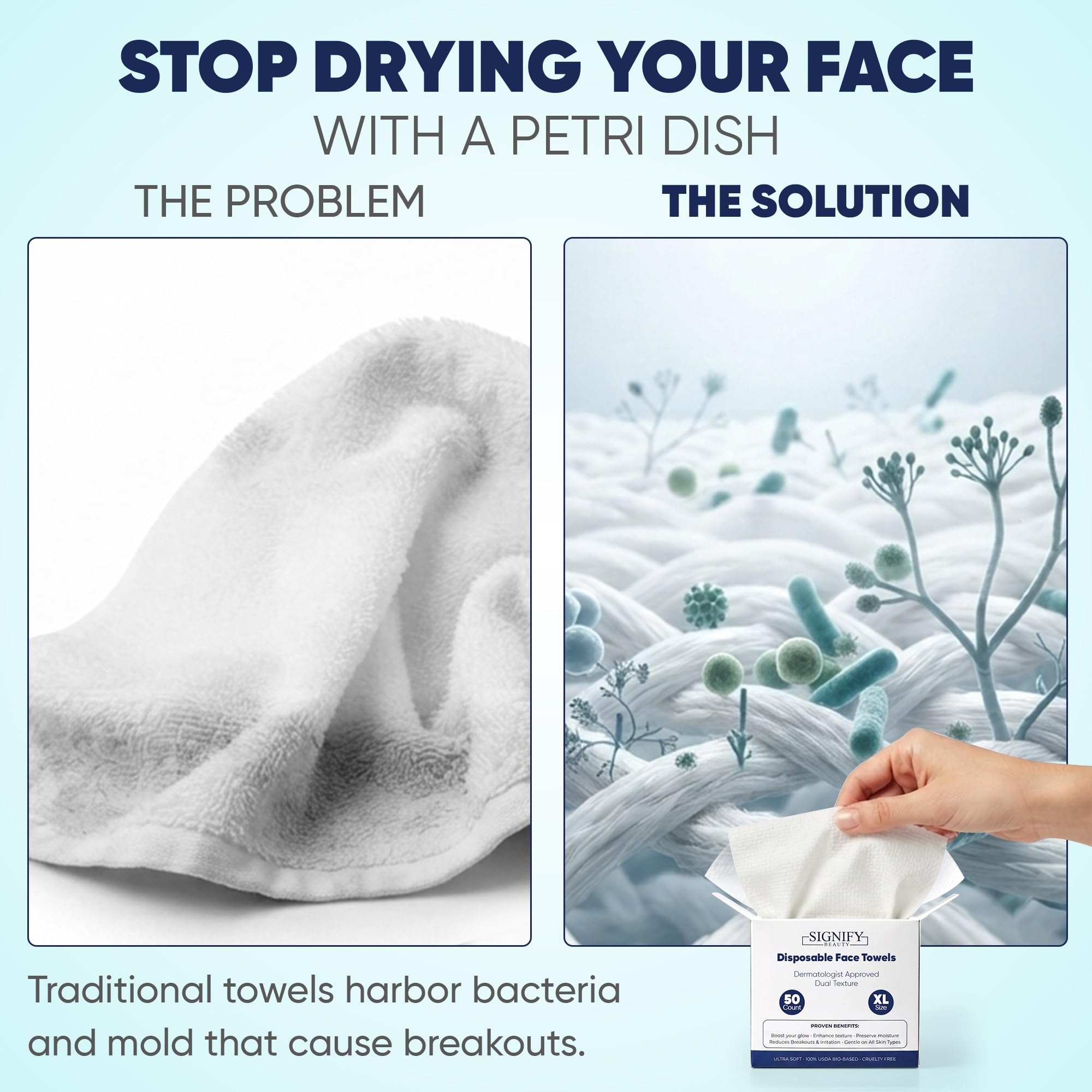 SkinCare Towels XL, Disposable Ultra Soft Face Towels, - SIGNIFY BEAUTY