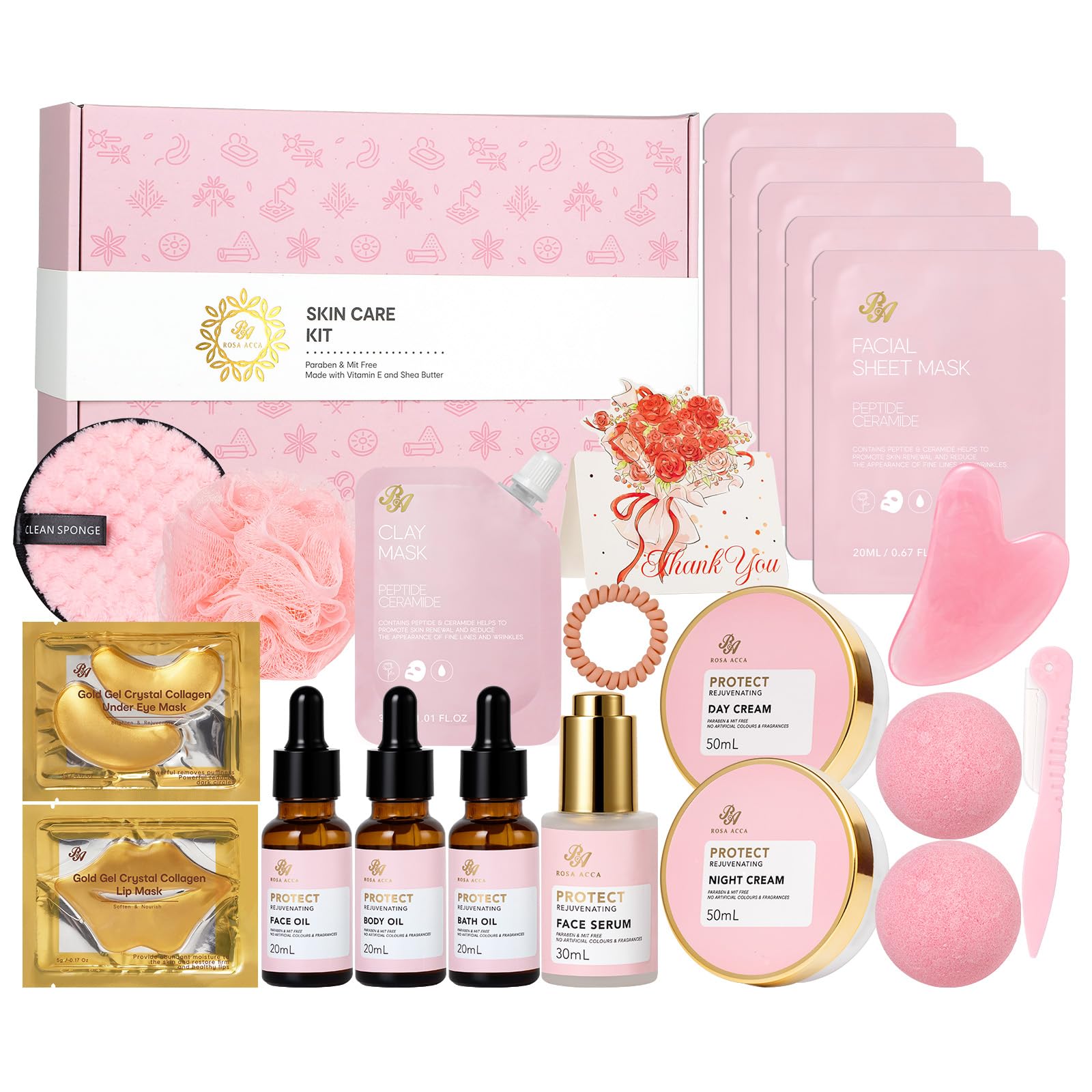 Gifts for Women, Birthday Gift for Women, 30pcs Rose Face Skin - RA ROSA ACCA