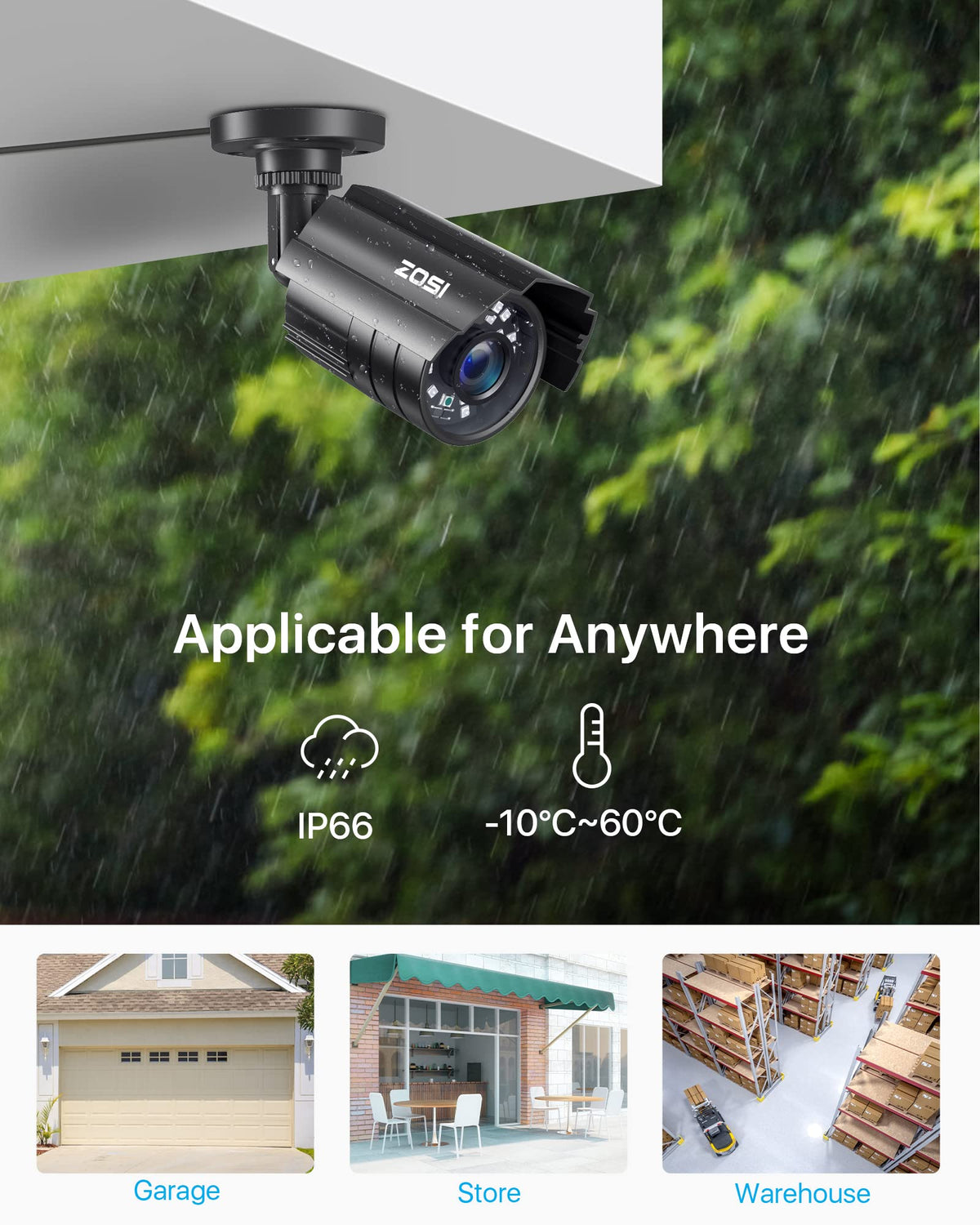 ZOSI 1080P CCTV Camera Outdoor Indoor Hybrid 4 in 1 HD TVI - ZOSI Official Imagery - 6