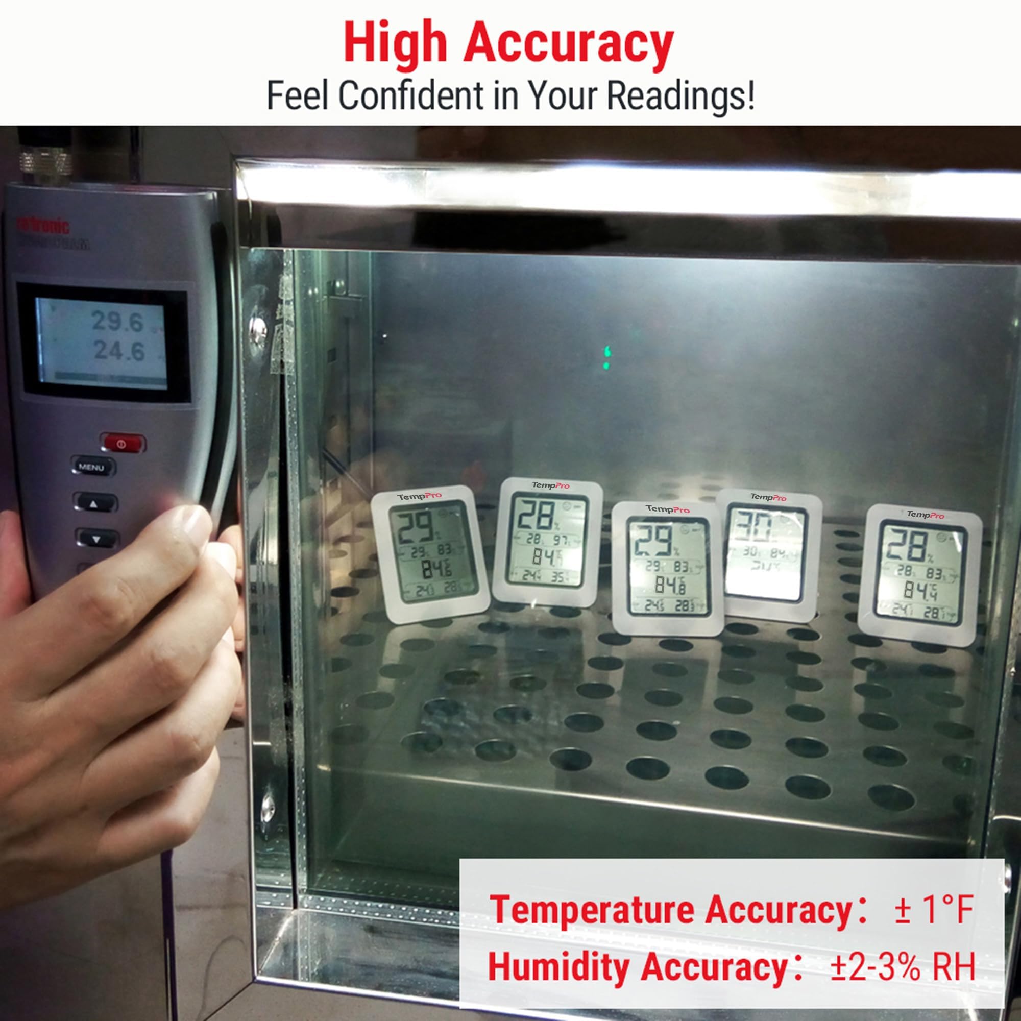 TempPro TP50 Digital Hygrometer Indoor Thermometer Room Thermomet by TempPro - Angle View 5