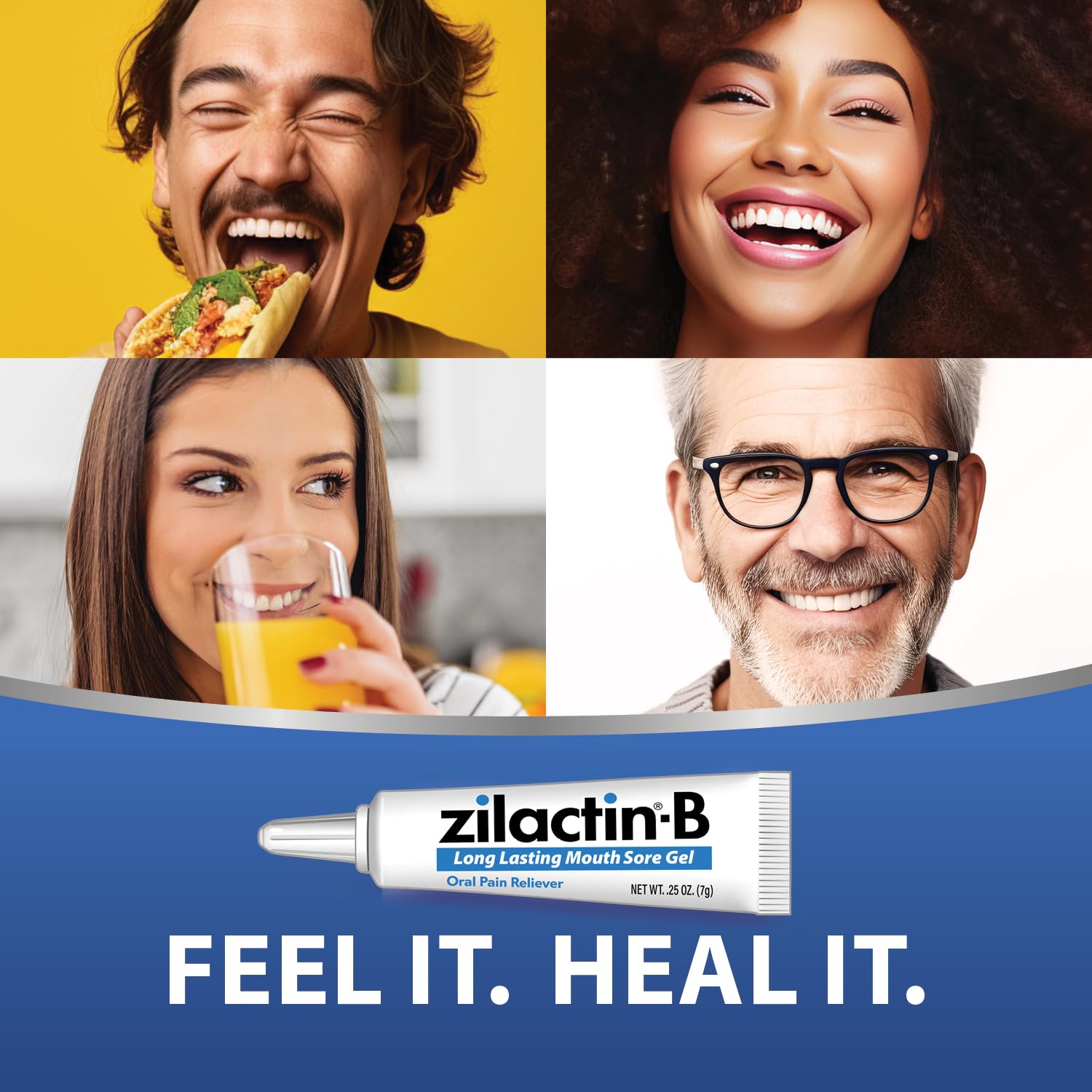 Zilactin B Fast Acting Canker Sore Treatment Gel 0.25 Oz, Pack of 1