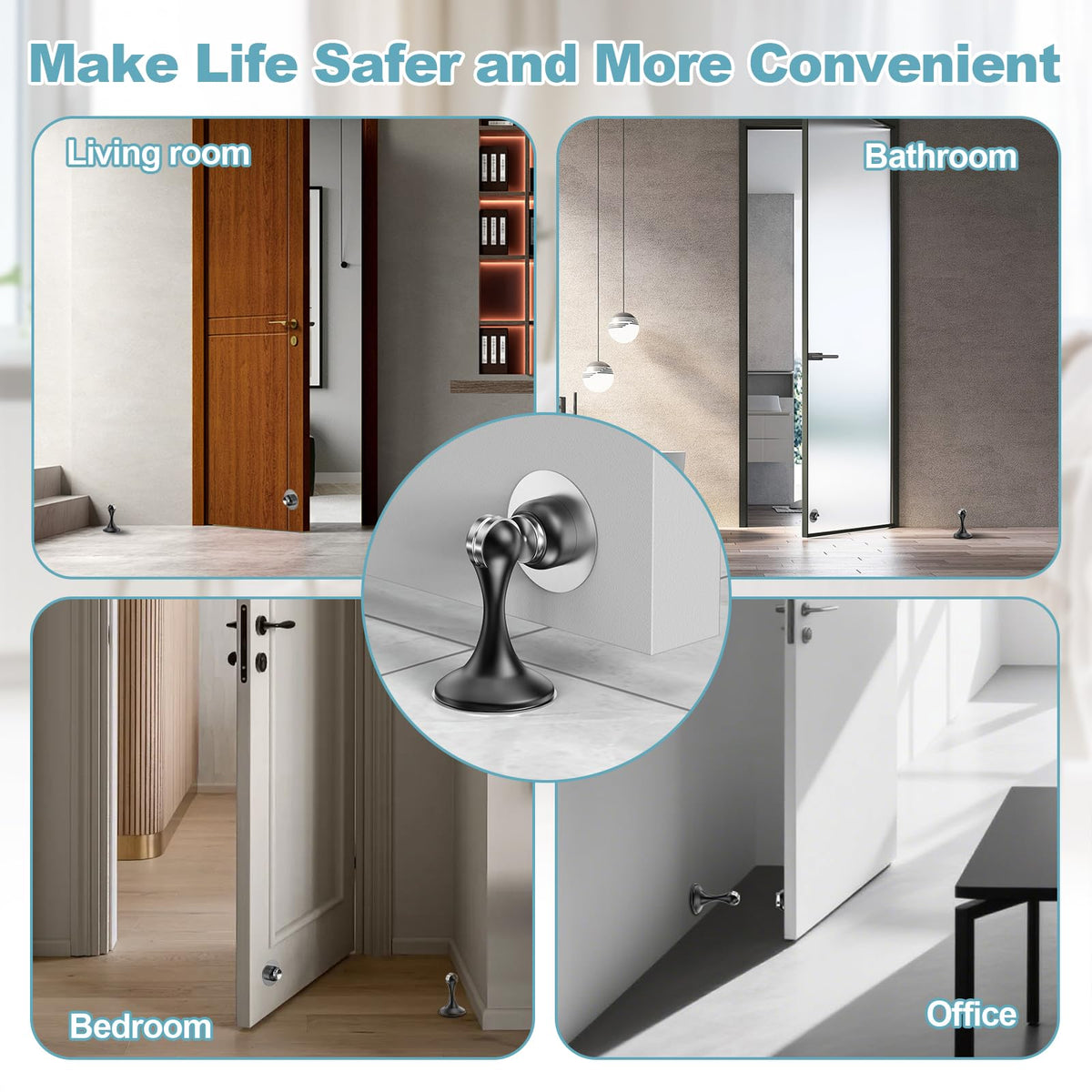 8 Pack Magnetic Door Stoppers Stainless Steel Door Stops for - Profasion Official Imagery - 6