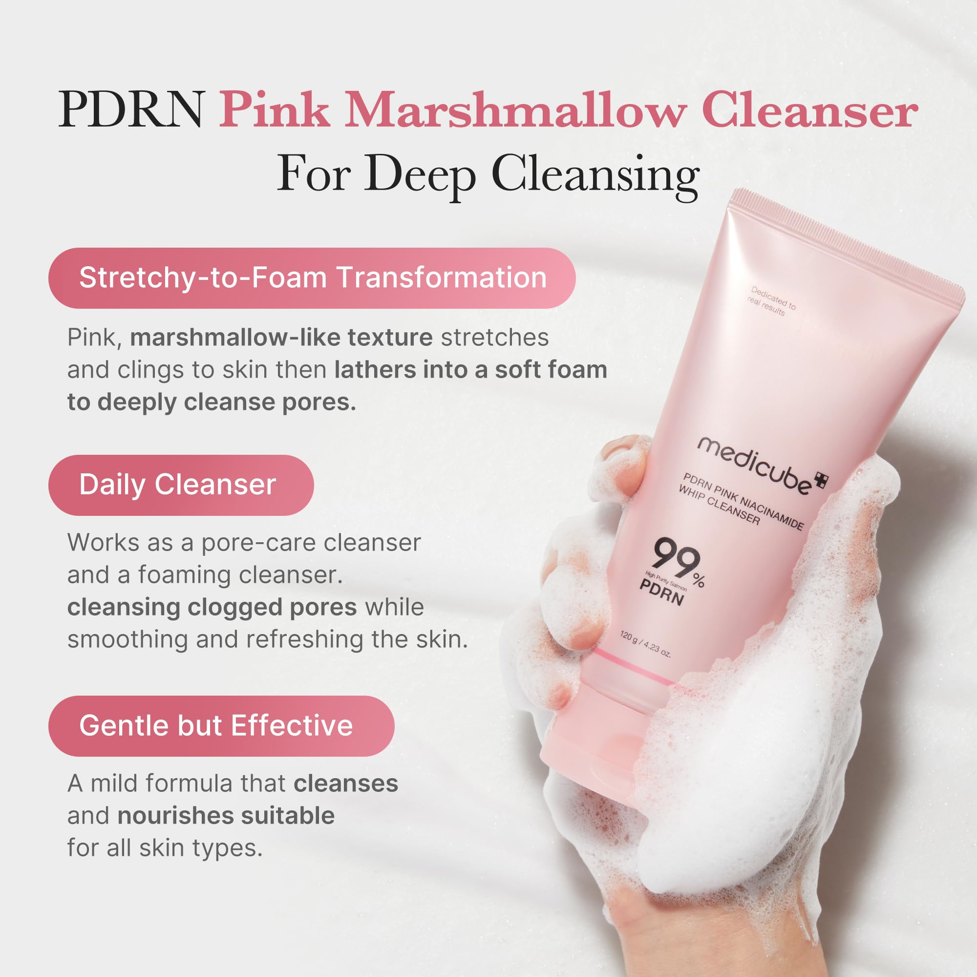 medicube Facial Cleanser PDRN Marshmallow Whip Cleanser - View 4