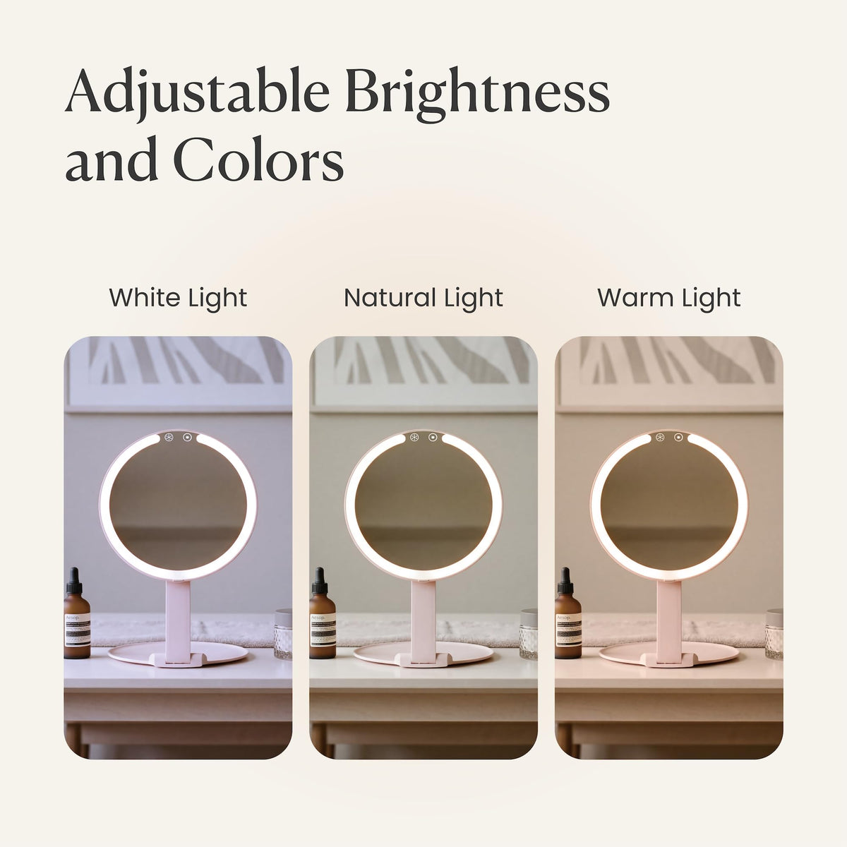 Lighted Makeup Mirror 8 Travel Mirror Rechargeable Portable - LEDIONOPTO Official Imagery - 6