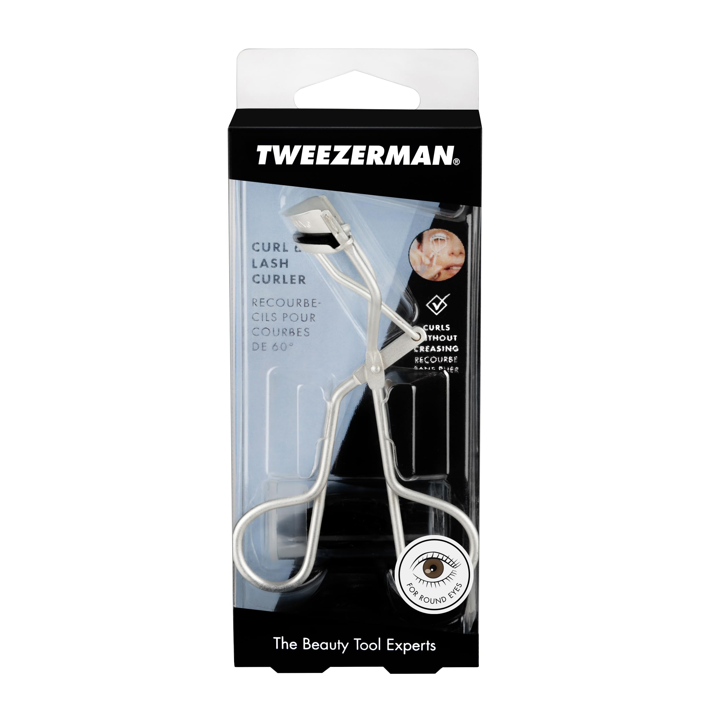 Tweezerman Curl 60° Eyelash Curler for Round Shaped Eyes Metallic