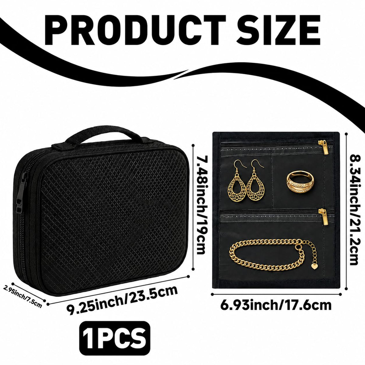 Travel Jewelry Organizer Case 36 Compartment Jewelry Storage - YQCHutek Official Imagery - 3