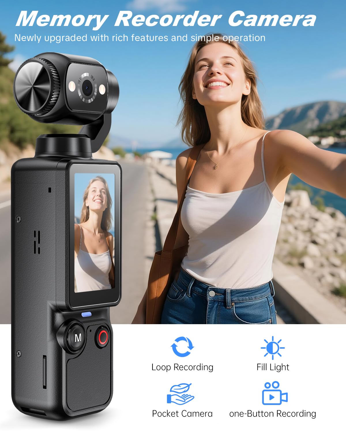 CGXUED Vlogging Camera, Mini Camcorder, Portable Handheld Video C - CGXUED Official Product View 2